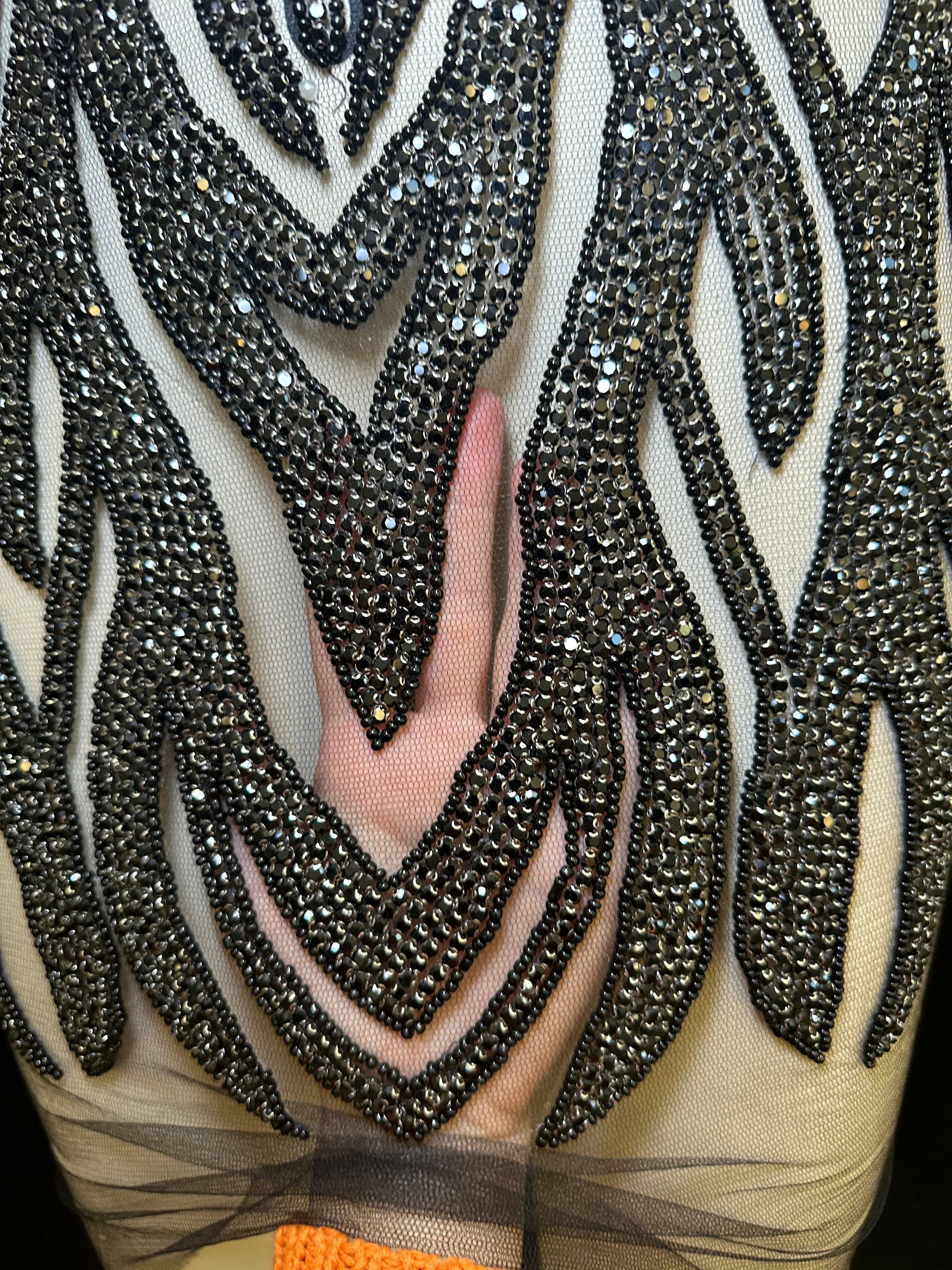 Amanda Black Rhinestones Bodice Applique - Image 5