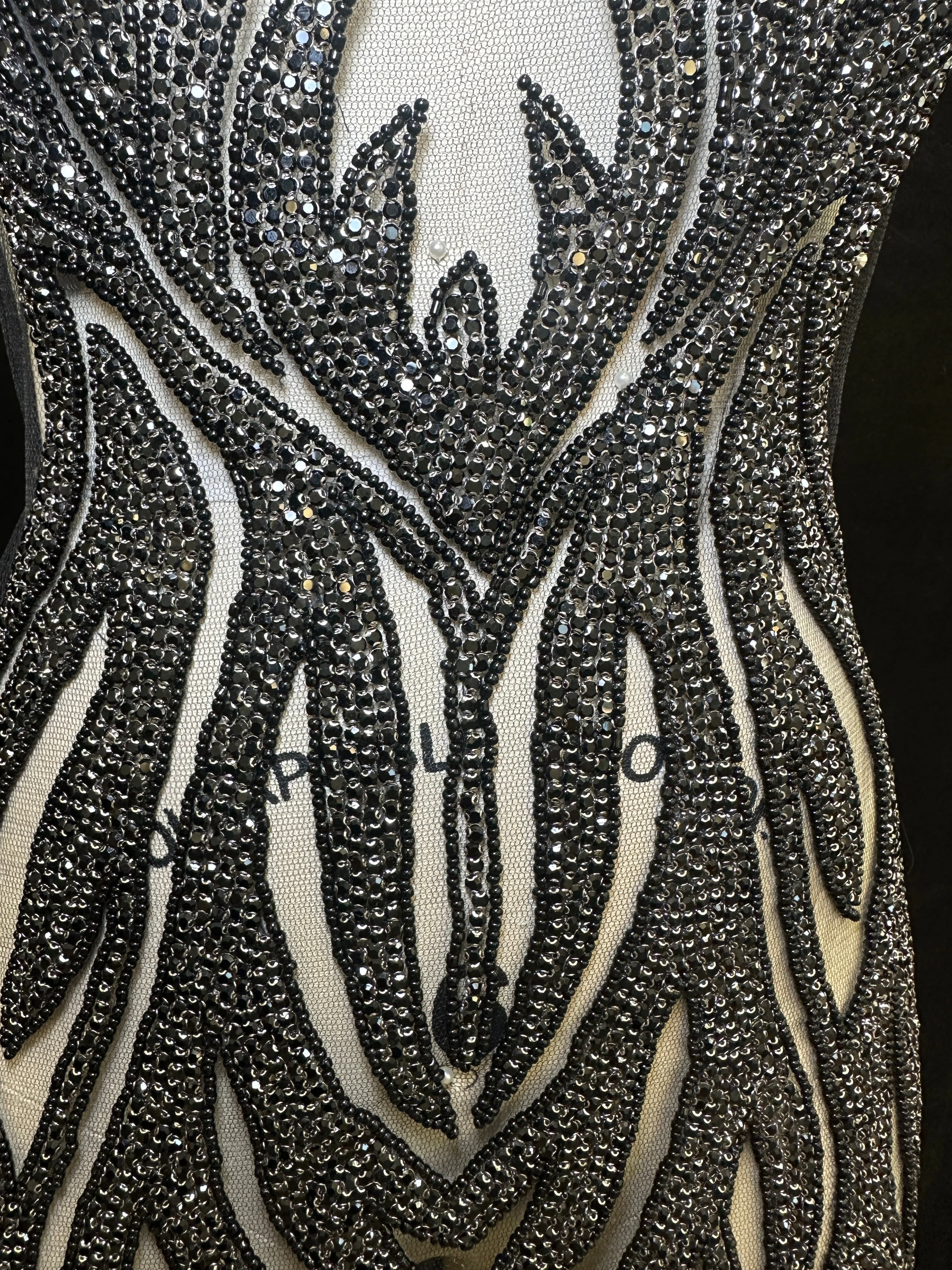Amanda Black Rhinestones Bodice Applique - Image 6