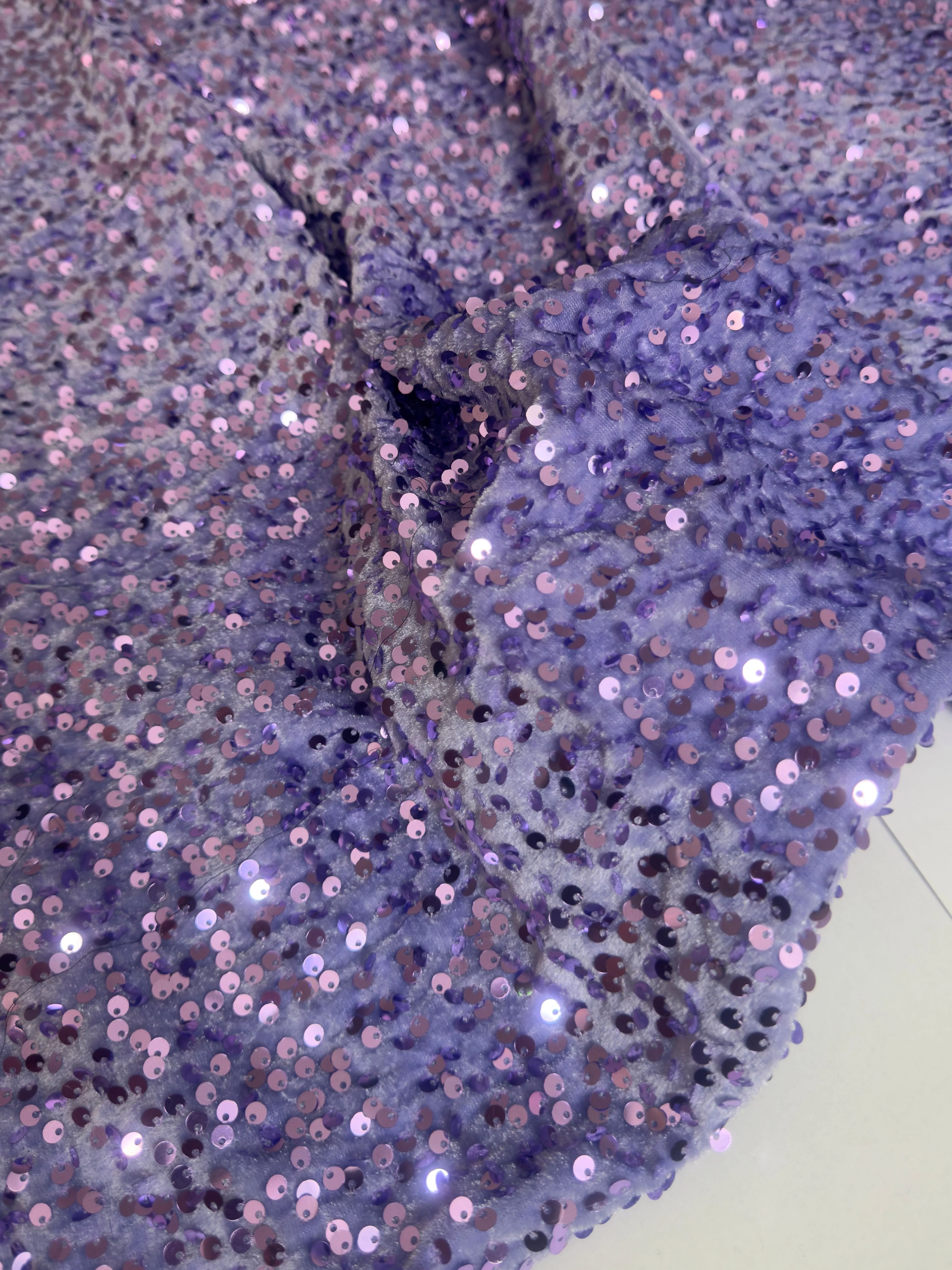 Light Lavender Sequins Velvet - Image 2