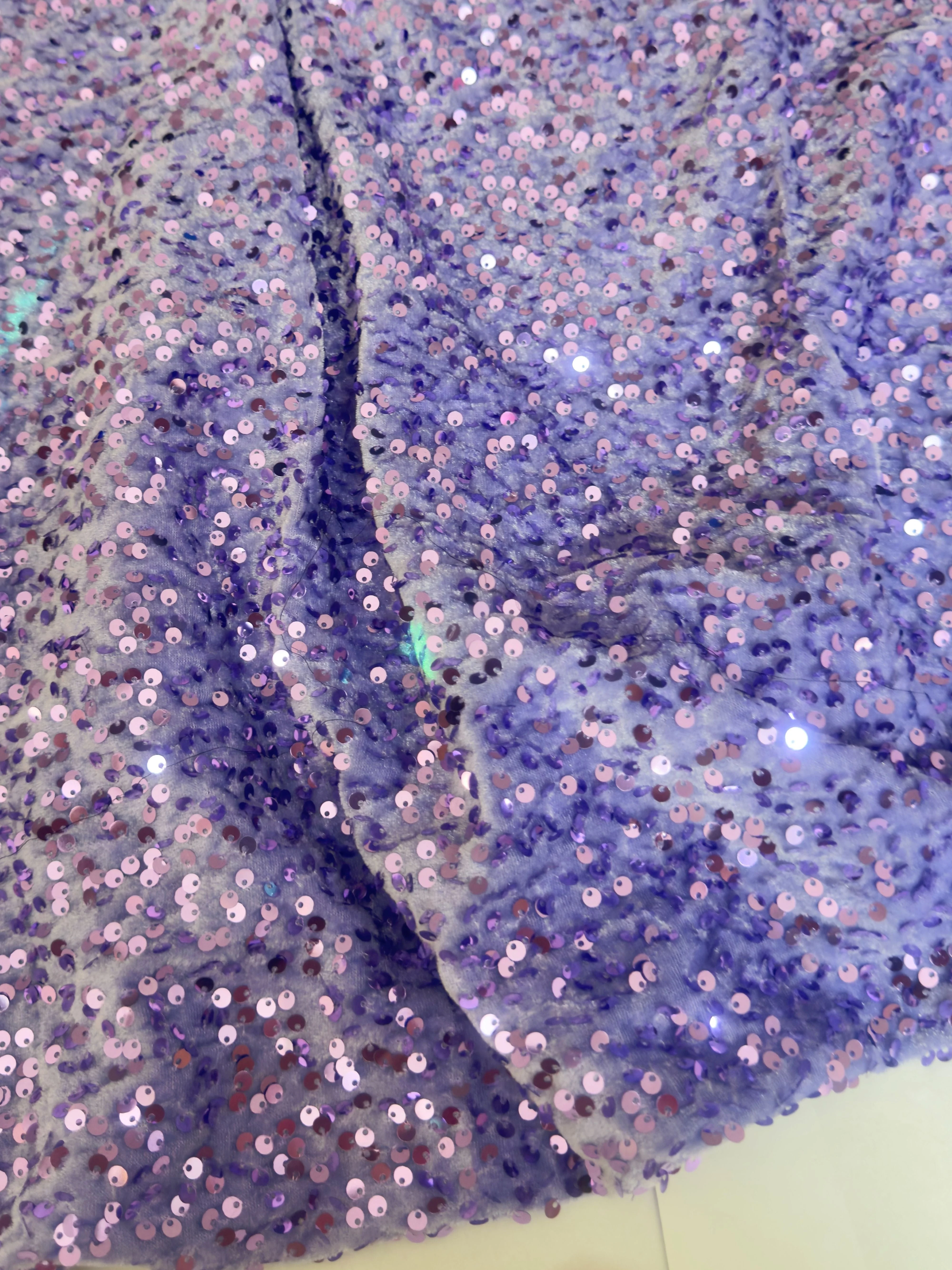 Light Lavender Sequins Velvet - Image 3