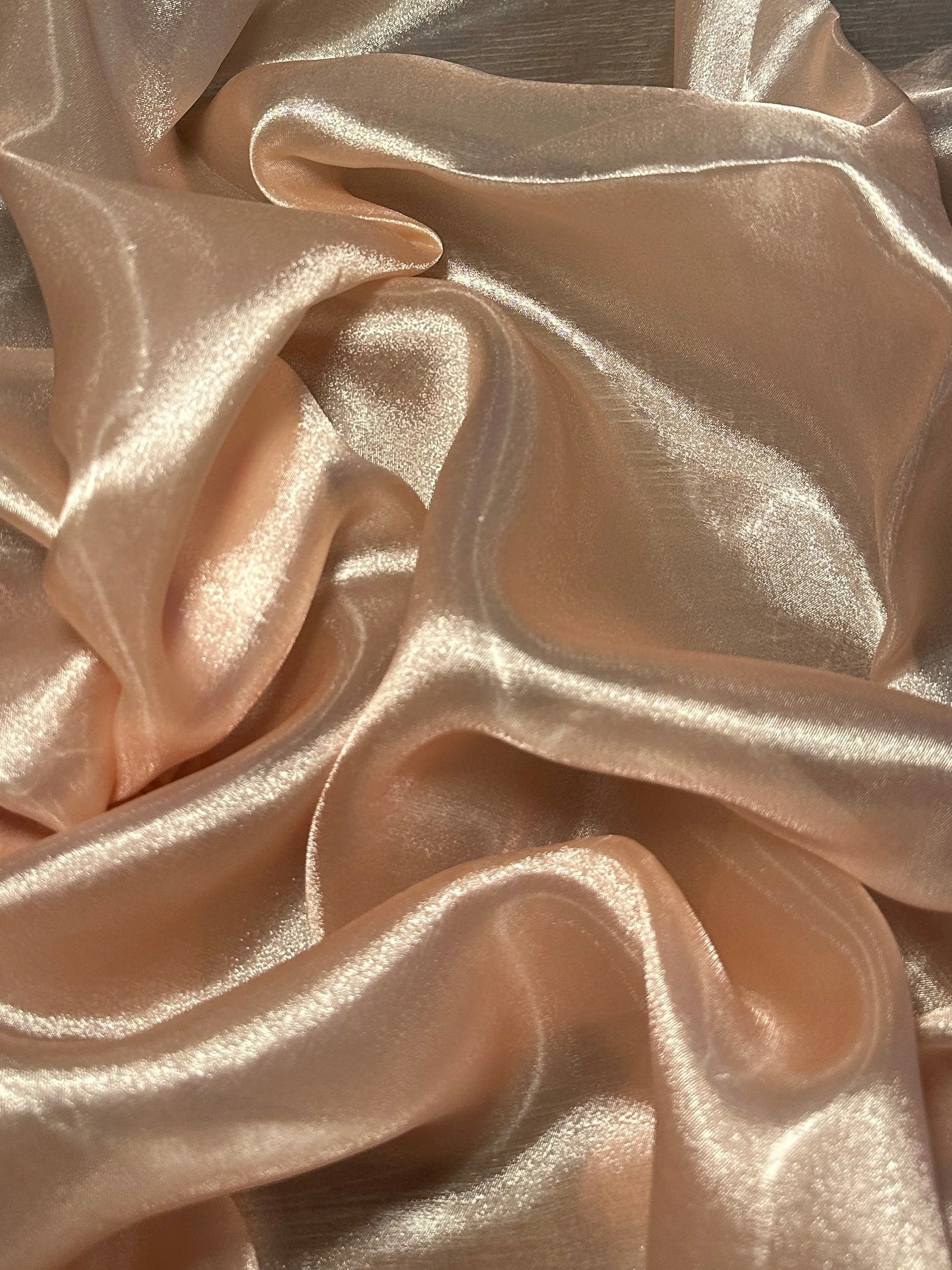 Light Peach Liquid Shimmery Organza - Image 4