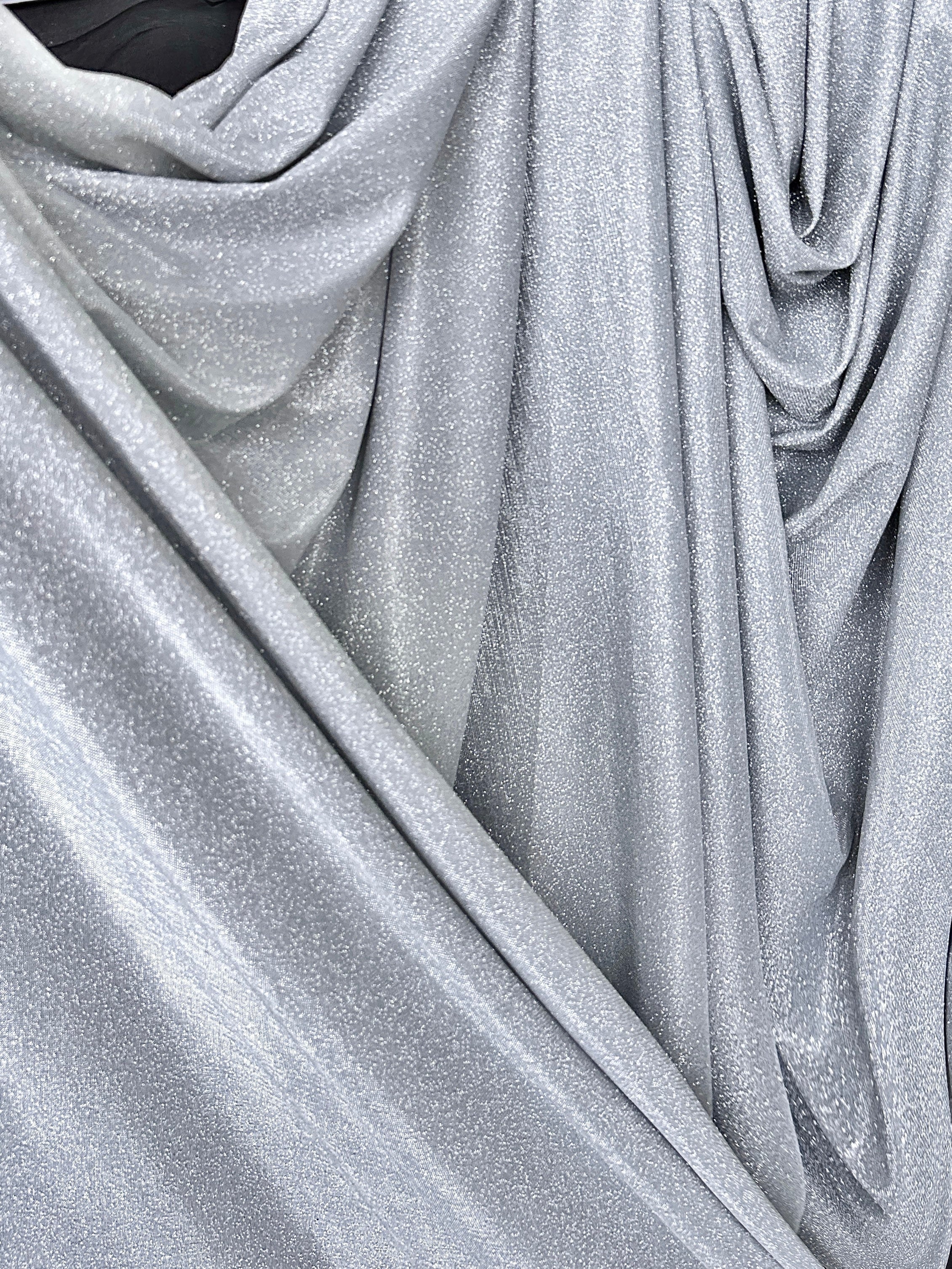 Light Silver Stretch Metallic Lurex - Image 10