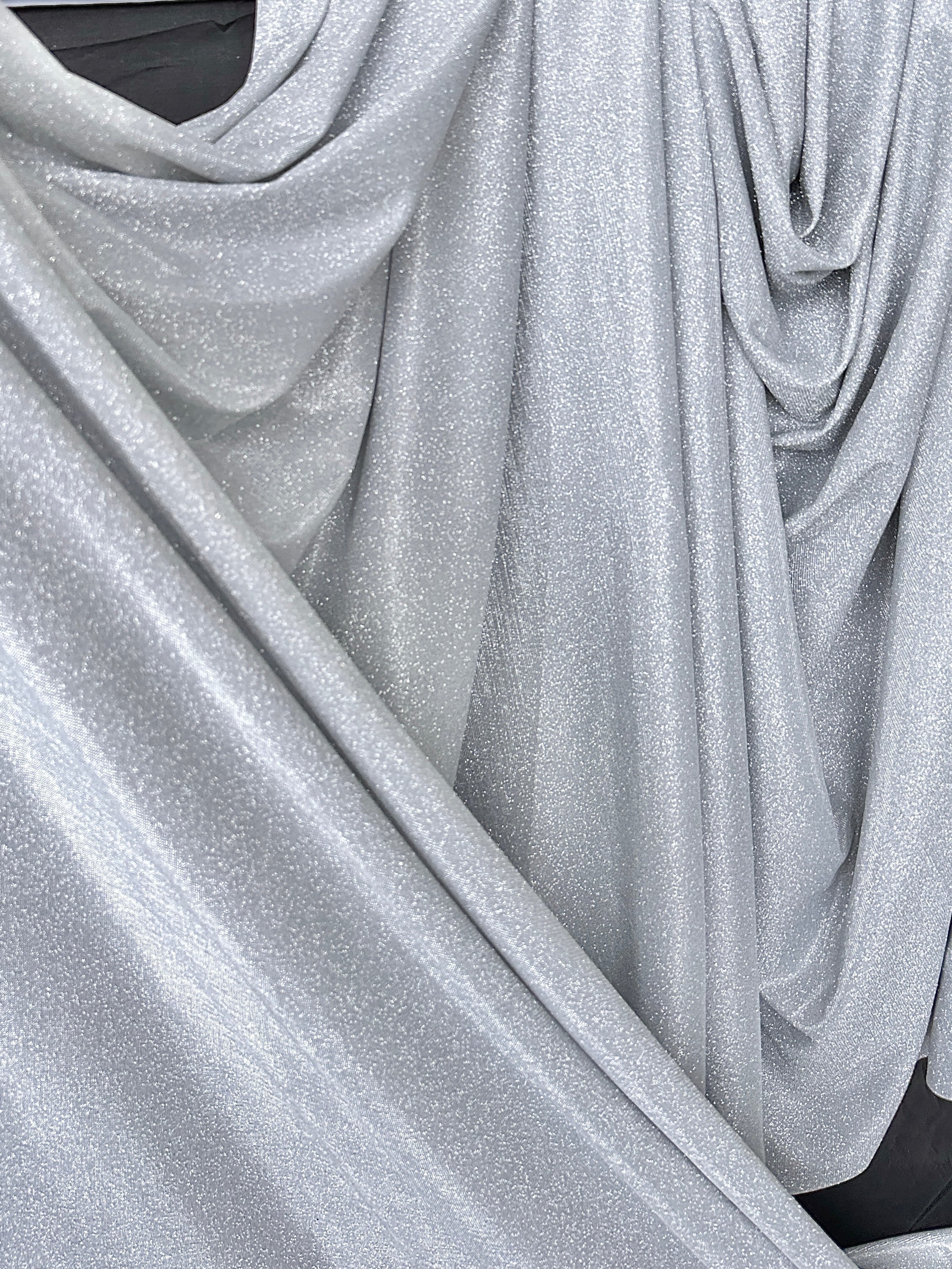 Light Silver Stretch Metallic Lurex - Image 2
