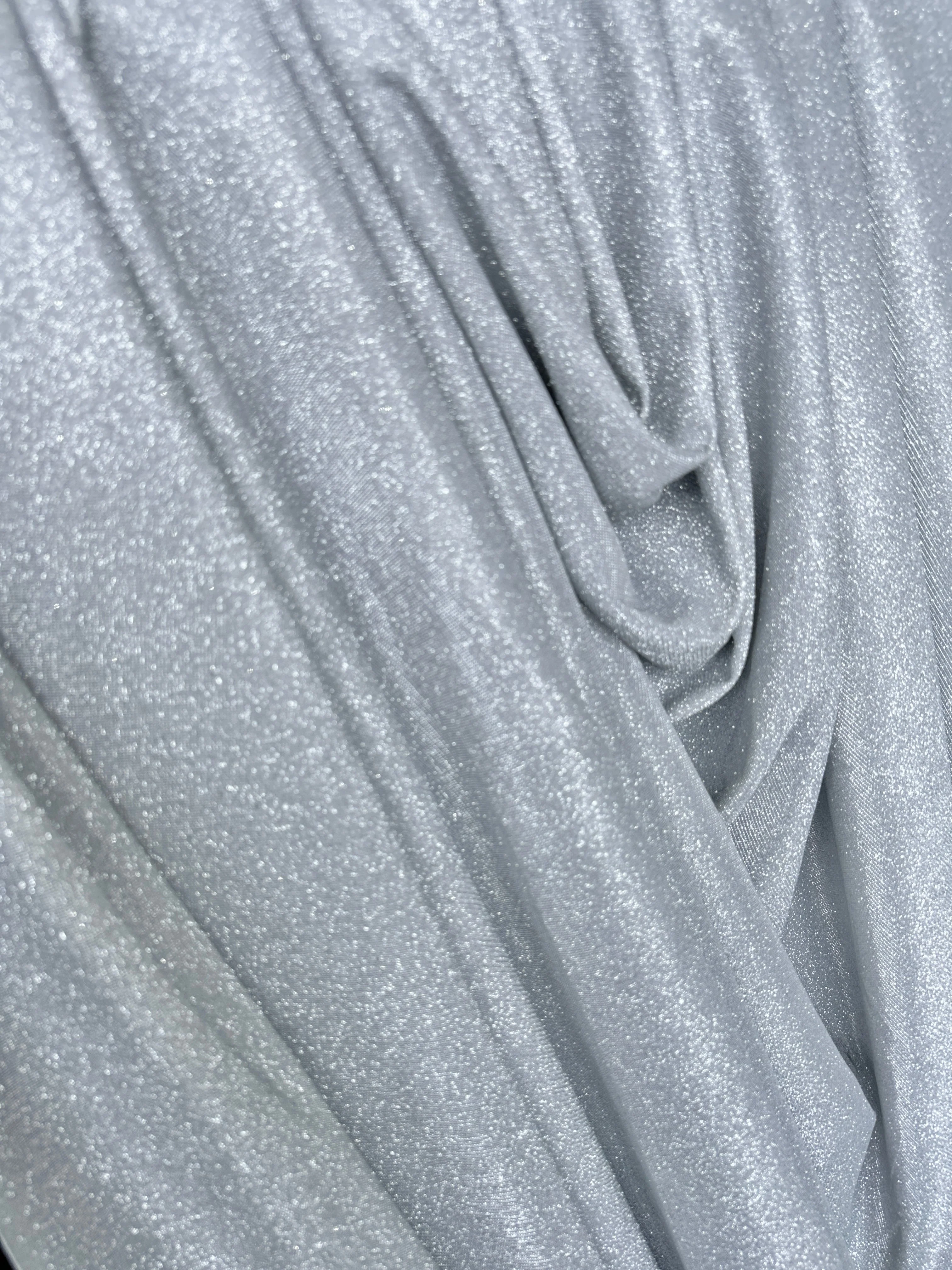 Light Silver Stretch Metallic Lurex - Image 4