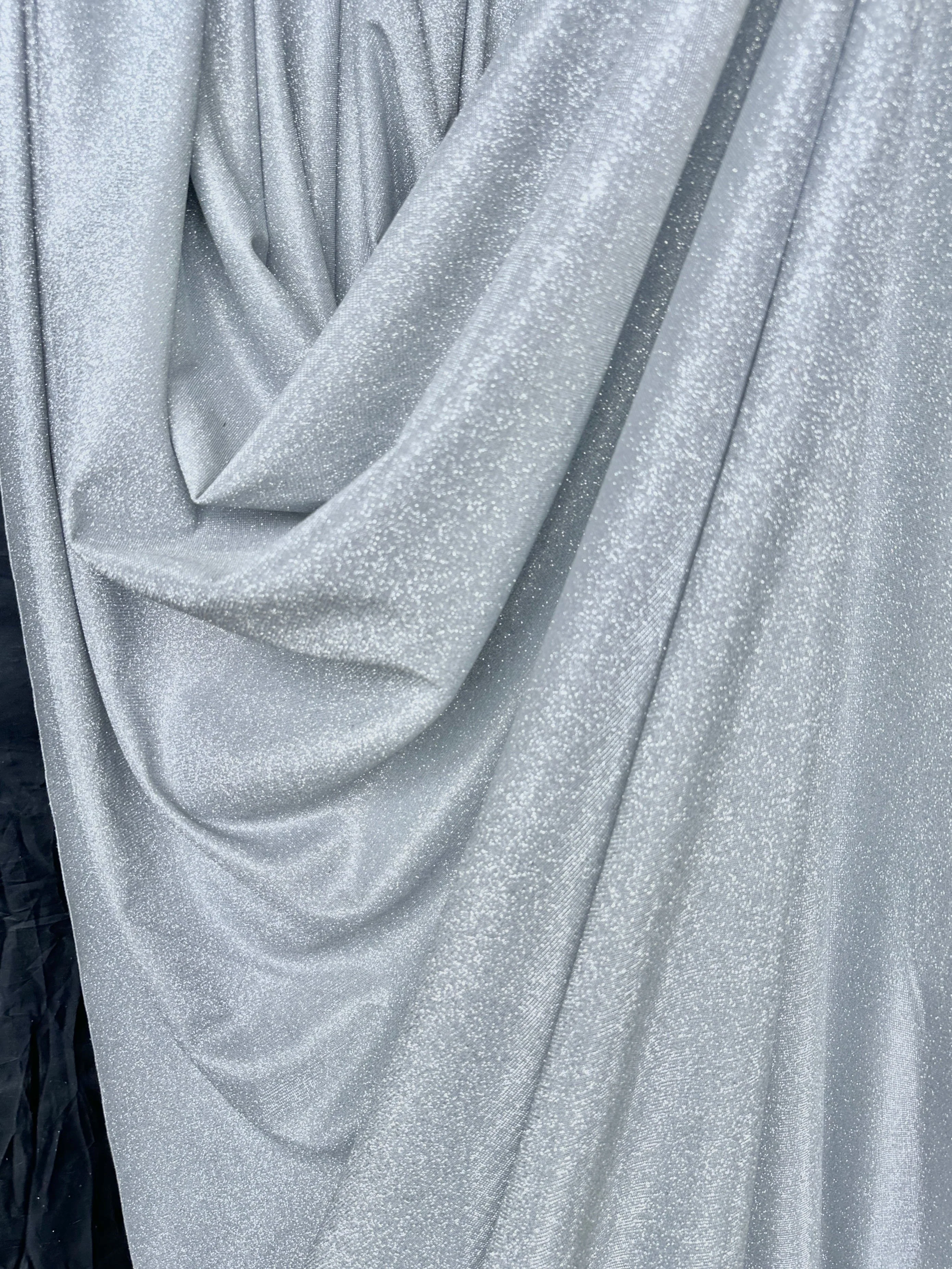 Light Silver Stretch Metallic Lurex - Image 5