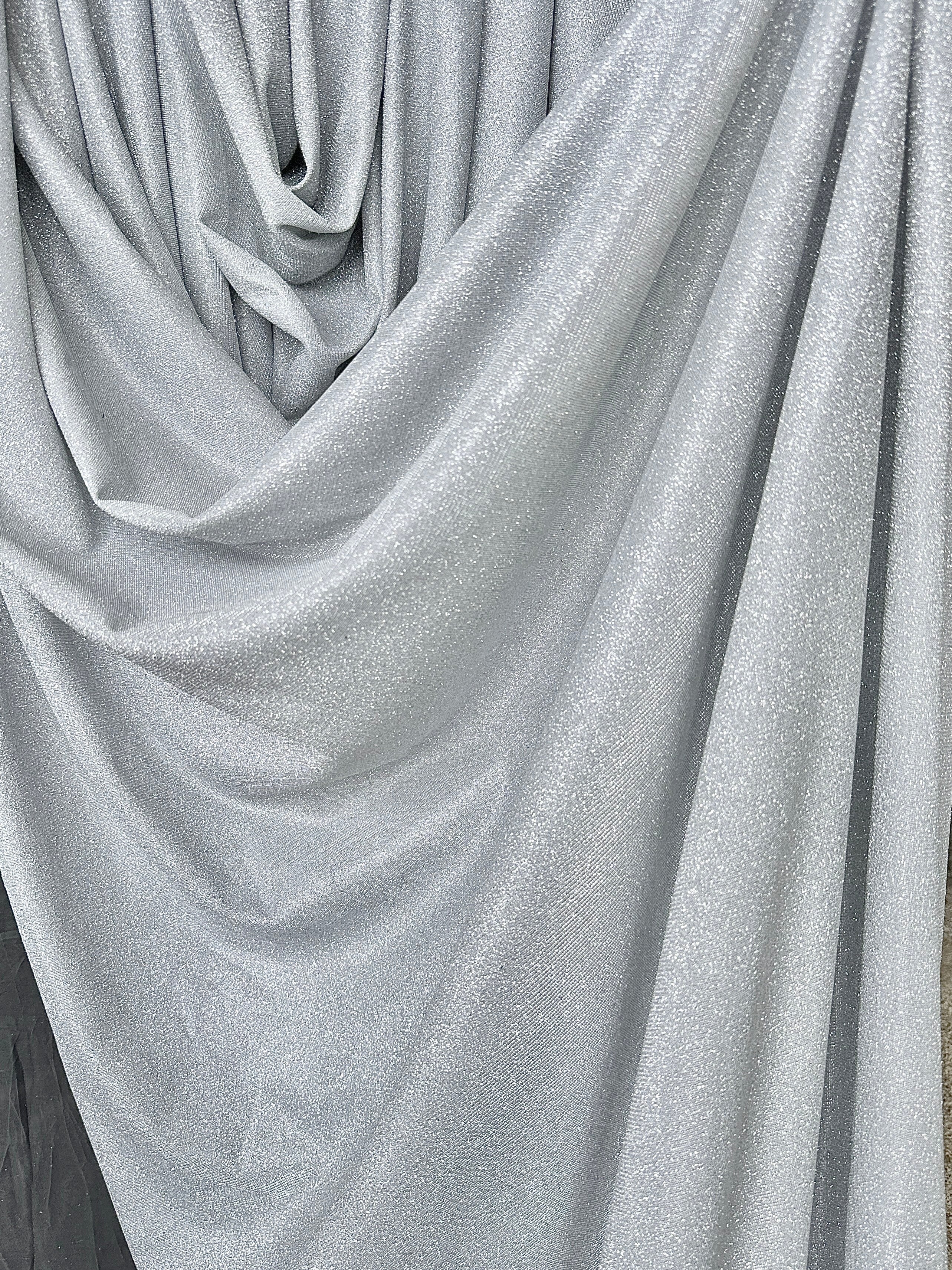 Light Silver Stretch Metallic Lurex - Image 7