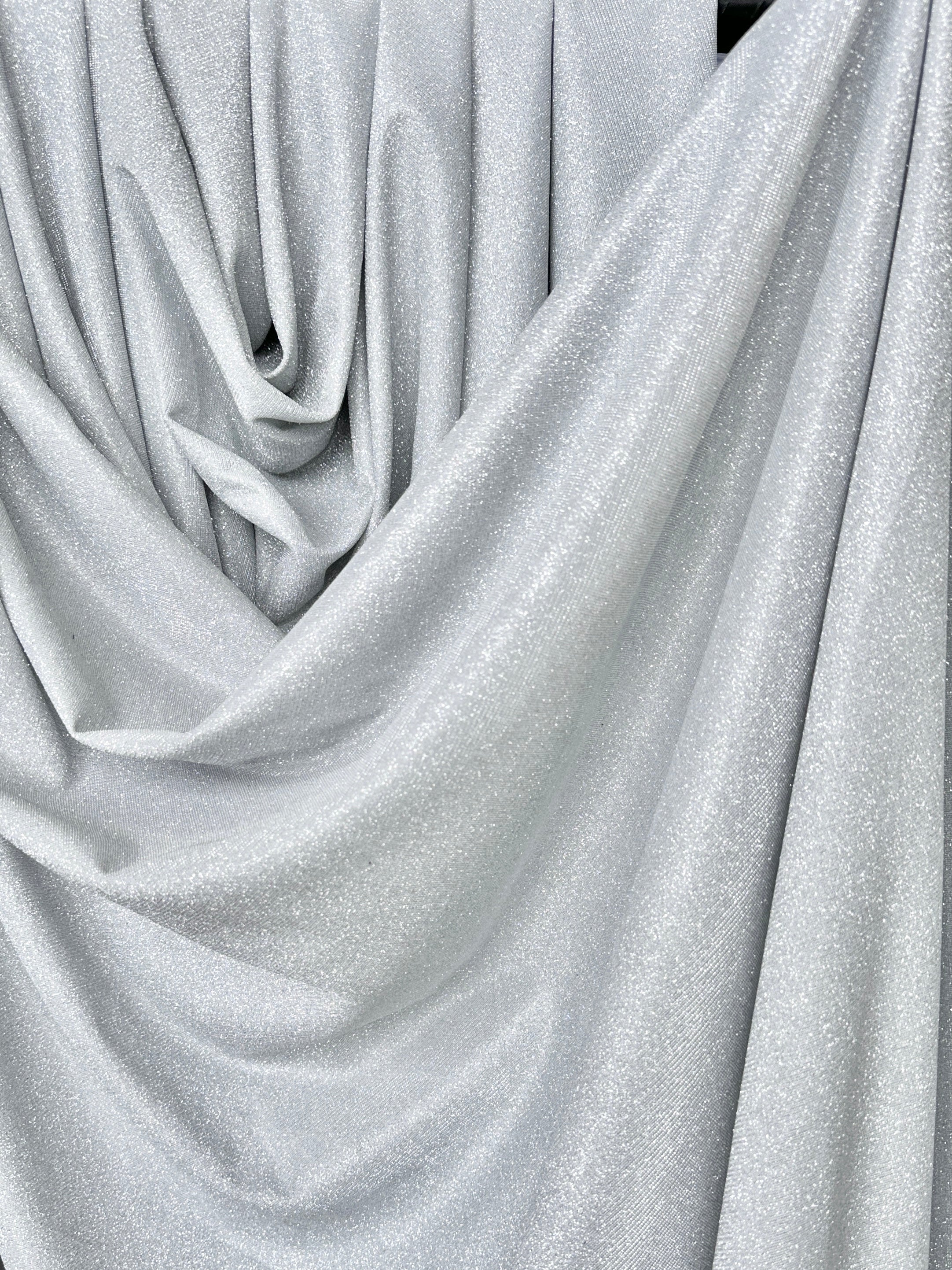 Light Silver Stretch Metallic Lurex - Image 9