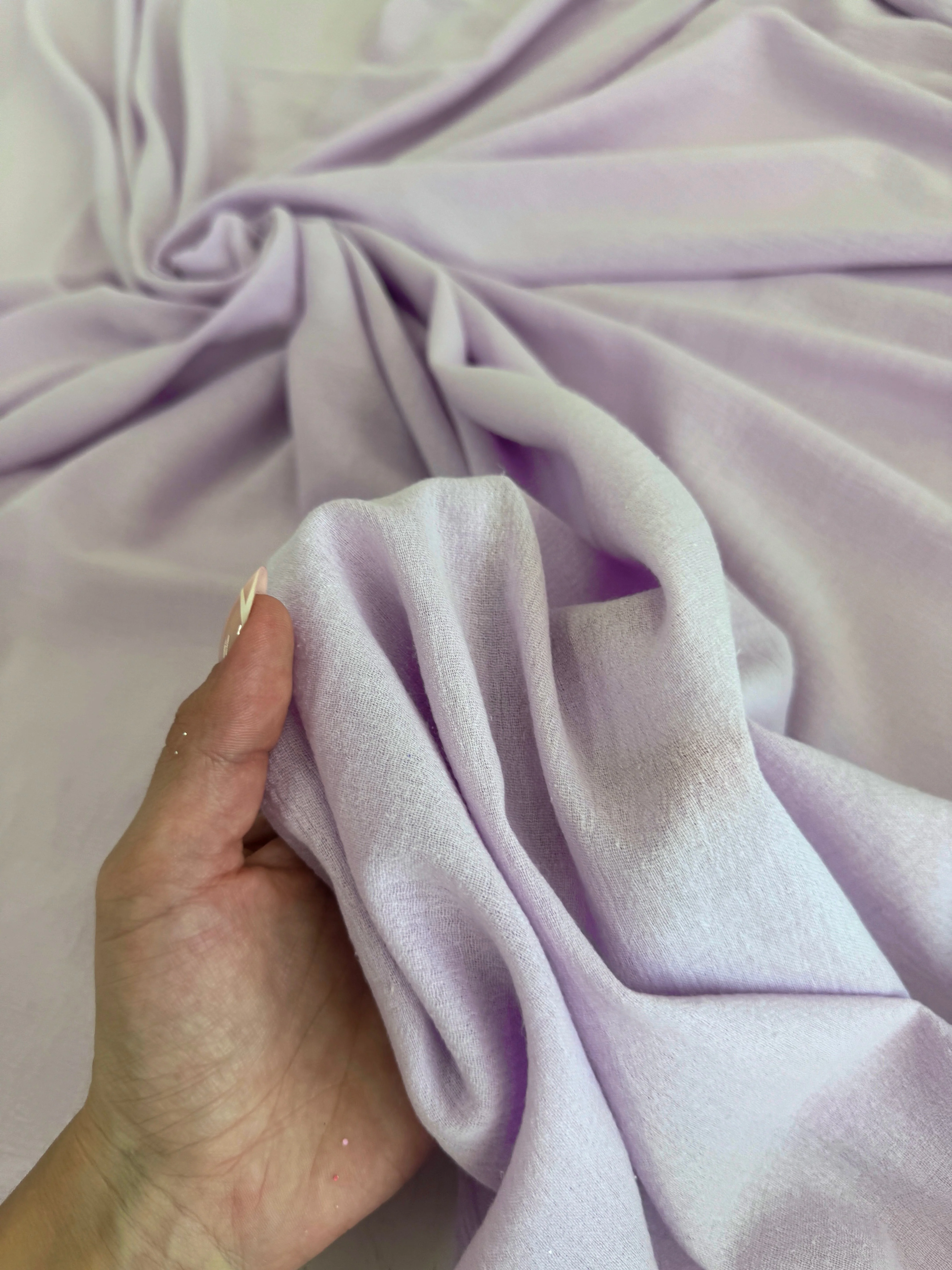 Lilac Crinkle Cotton Gauze - Image 5