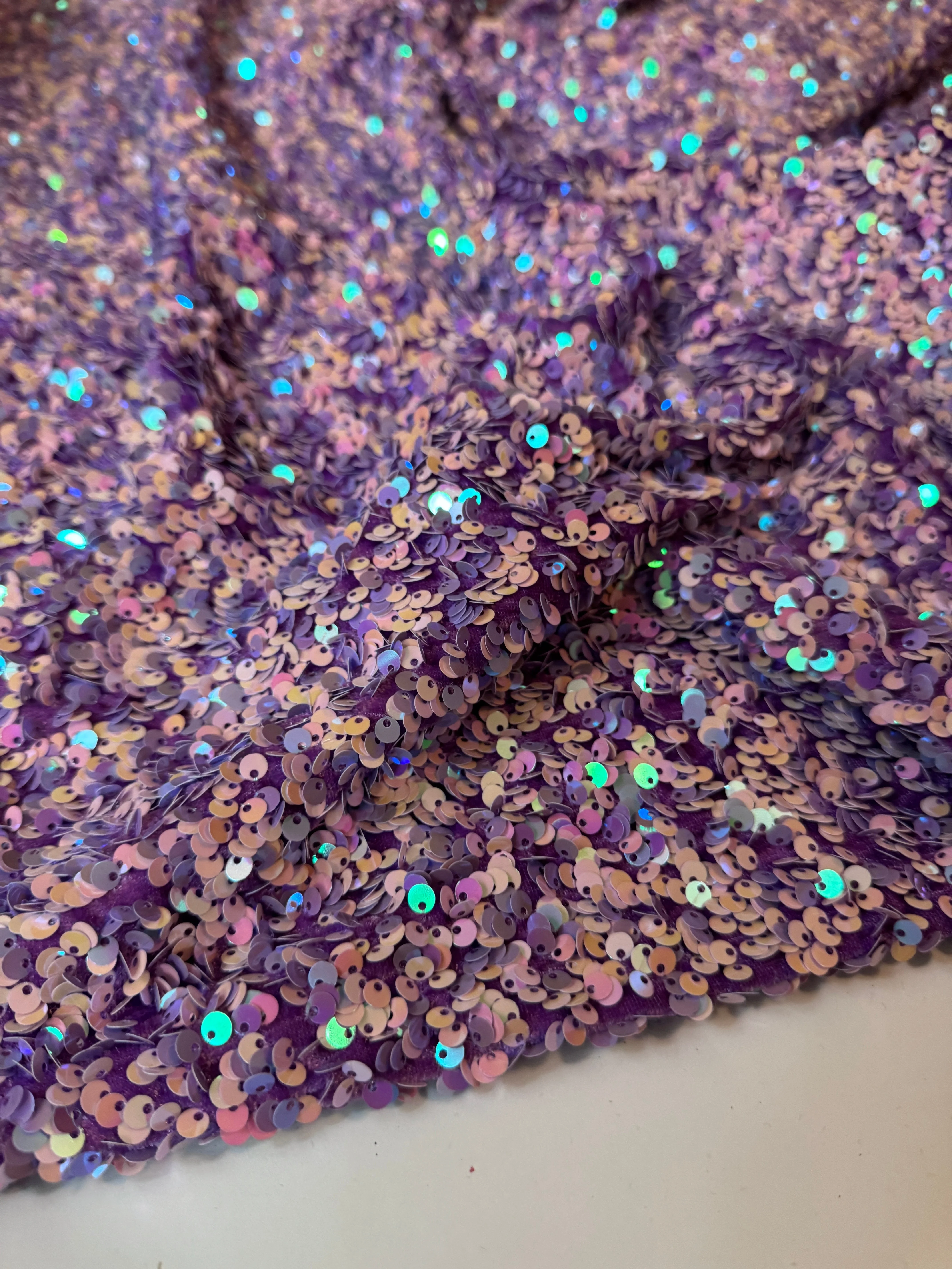 Lilac Iridescent Sequin on Velvet (Exclusive Color) - Image 2