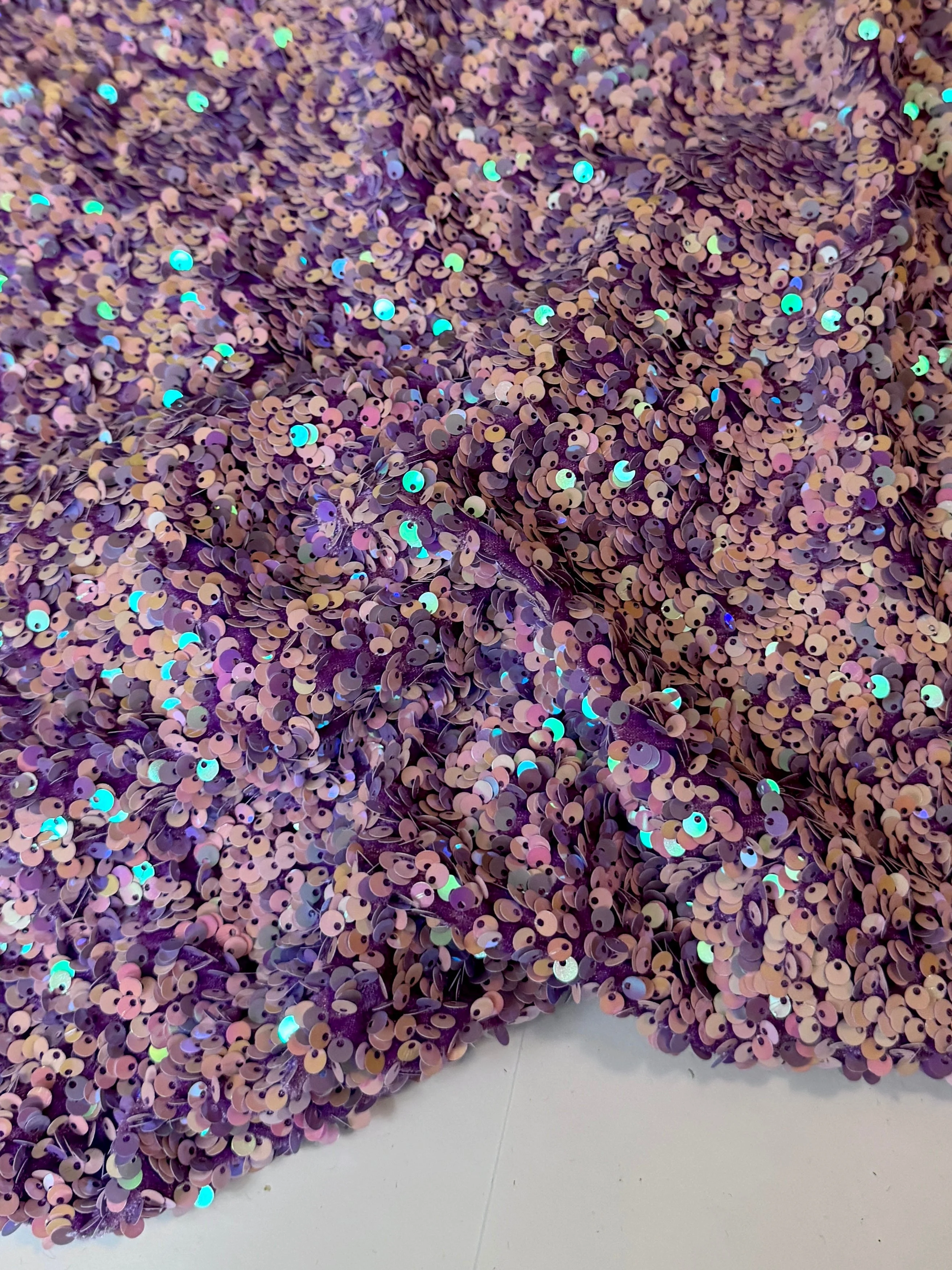 Lilac Iridescent Sequin on Velvet (Exclusive Color) - Image 4