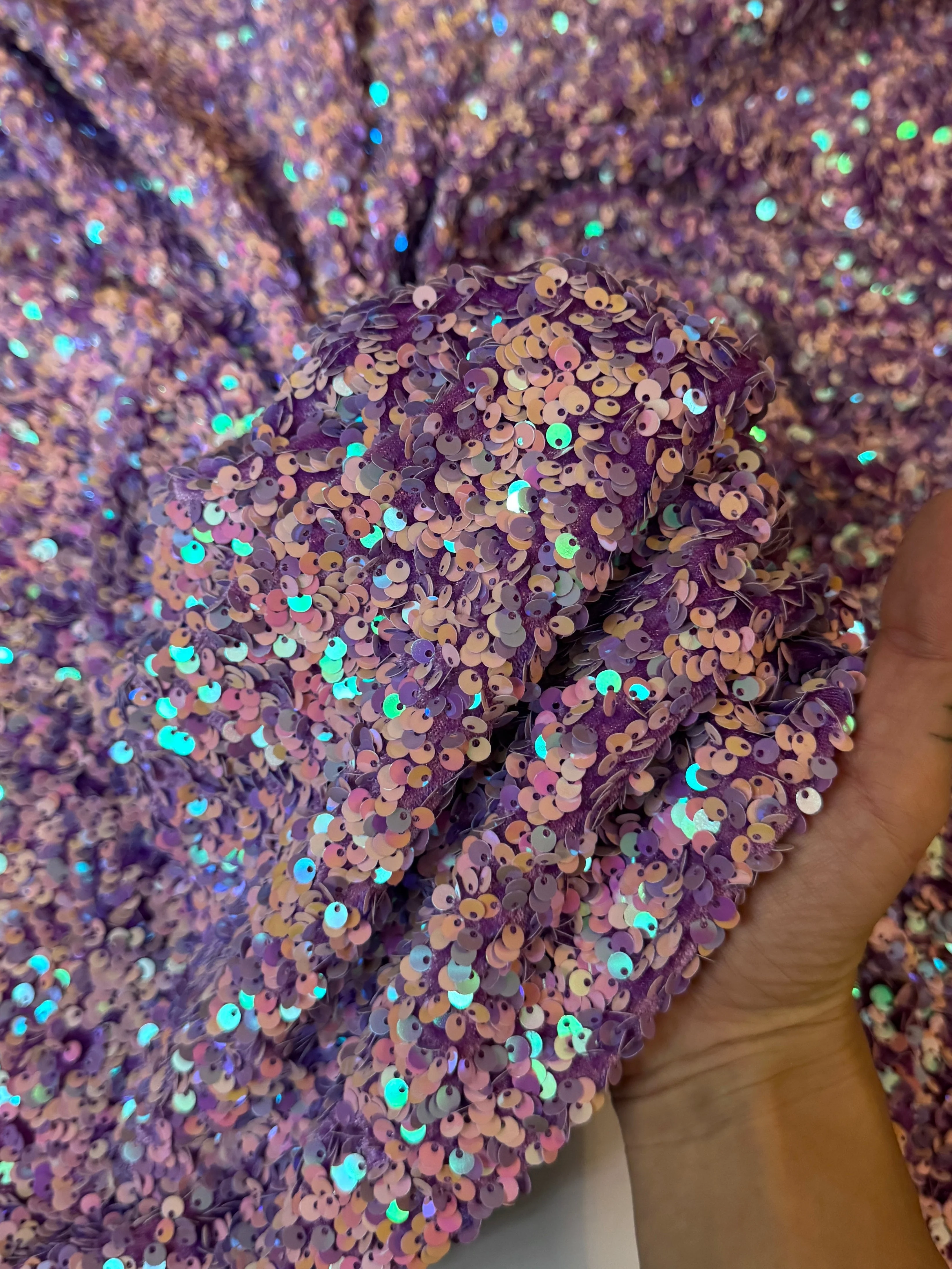Lilac Iridescent Sequin on Velvet (Exclusive Color) - Image 6