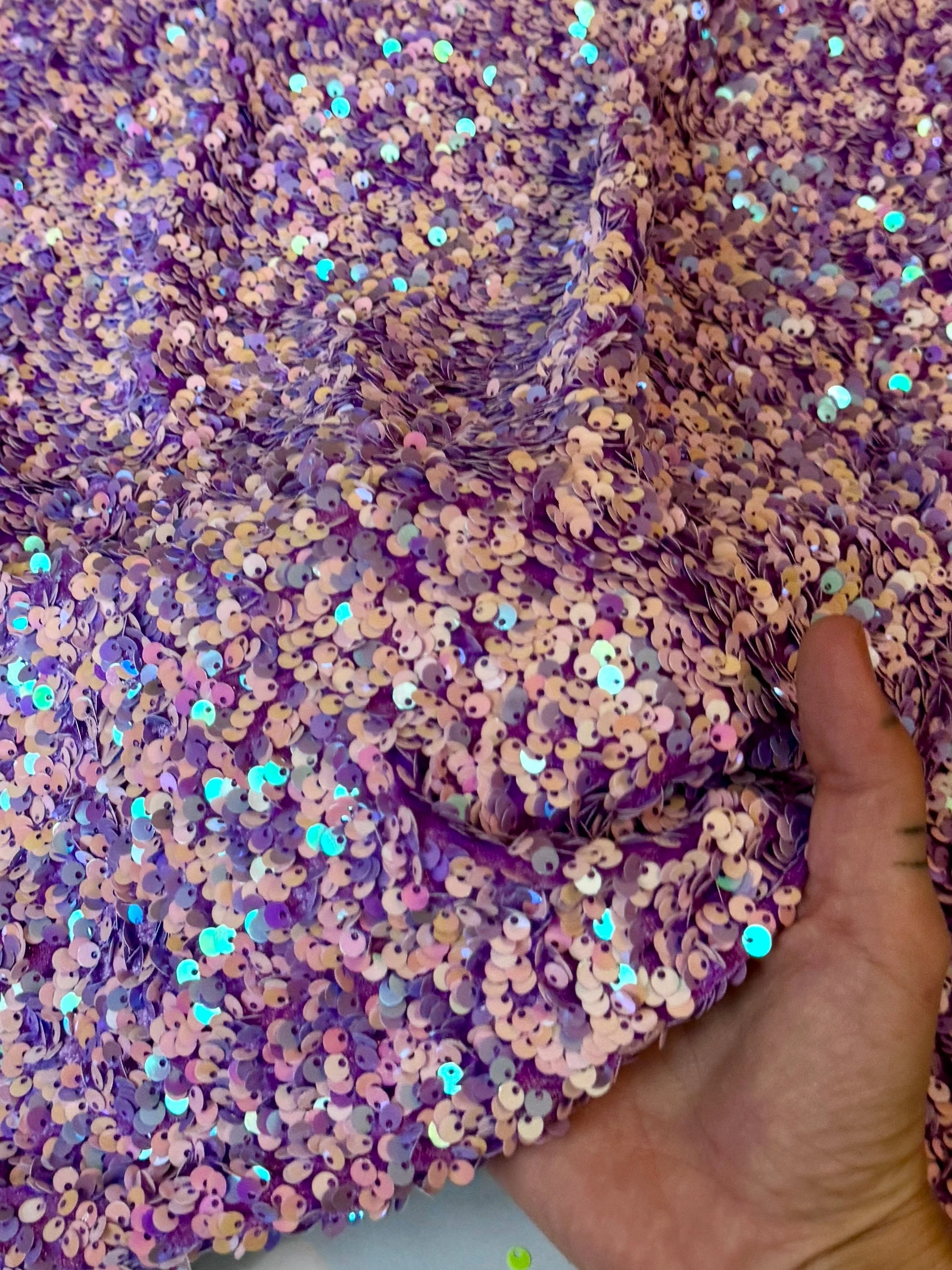 Lilac Iridescent Sequin on Velvet (Exclusive Color) - Image 7