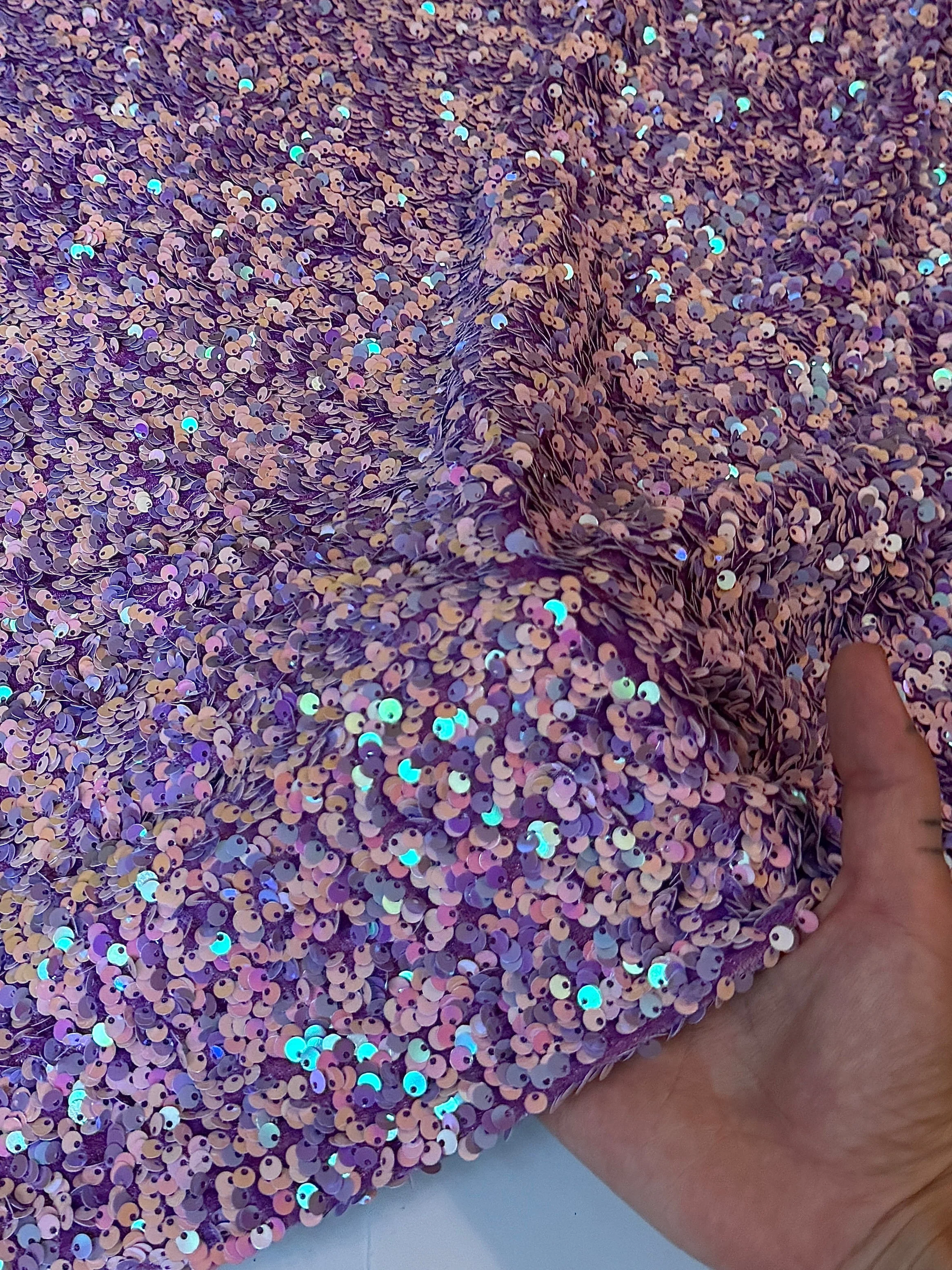 Lilac Iridescent Sequin on Velvet (Exclusive Color) - Image 9