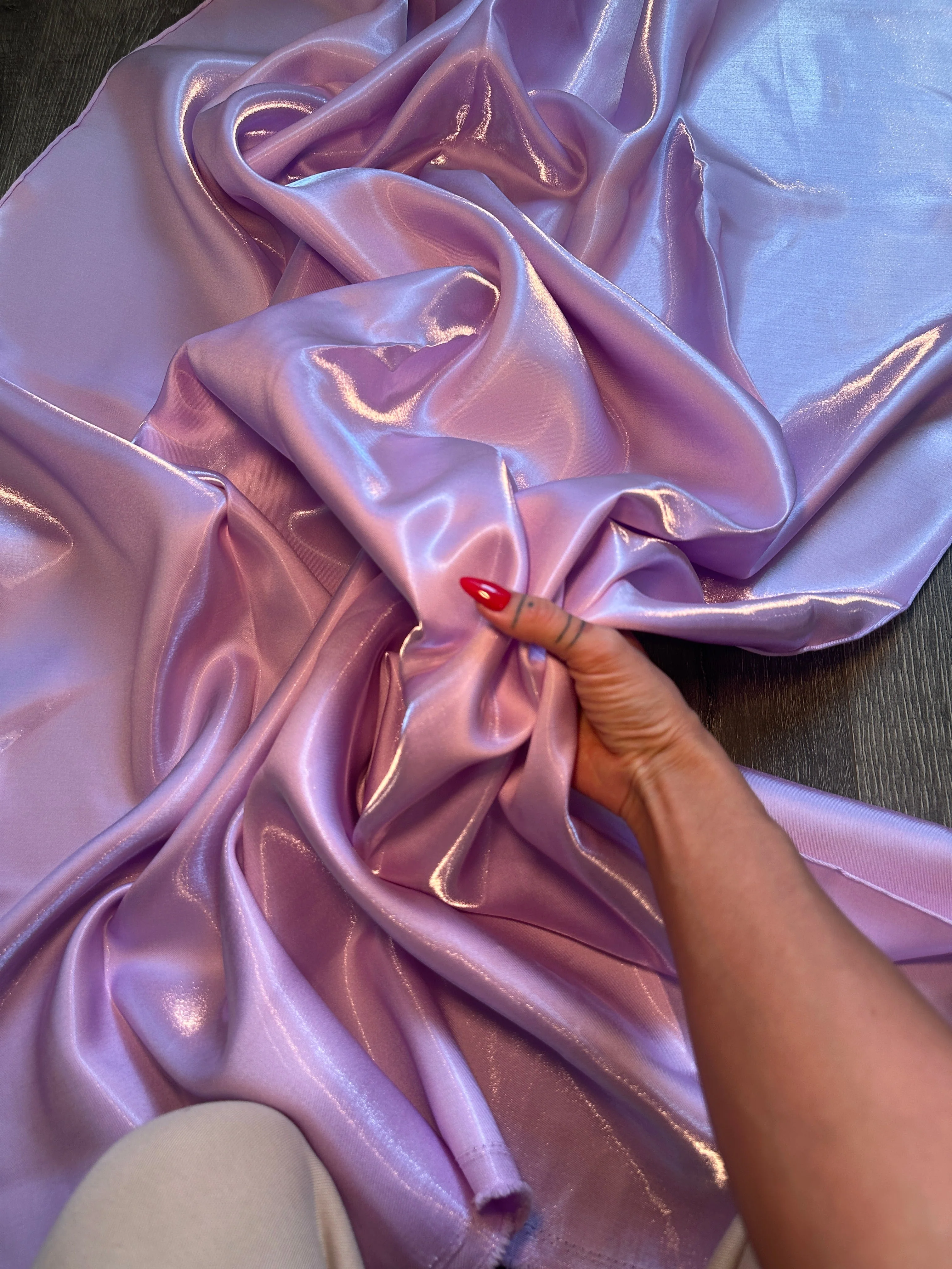 Lilac Liquid Bridal Satin - Image 8