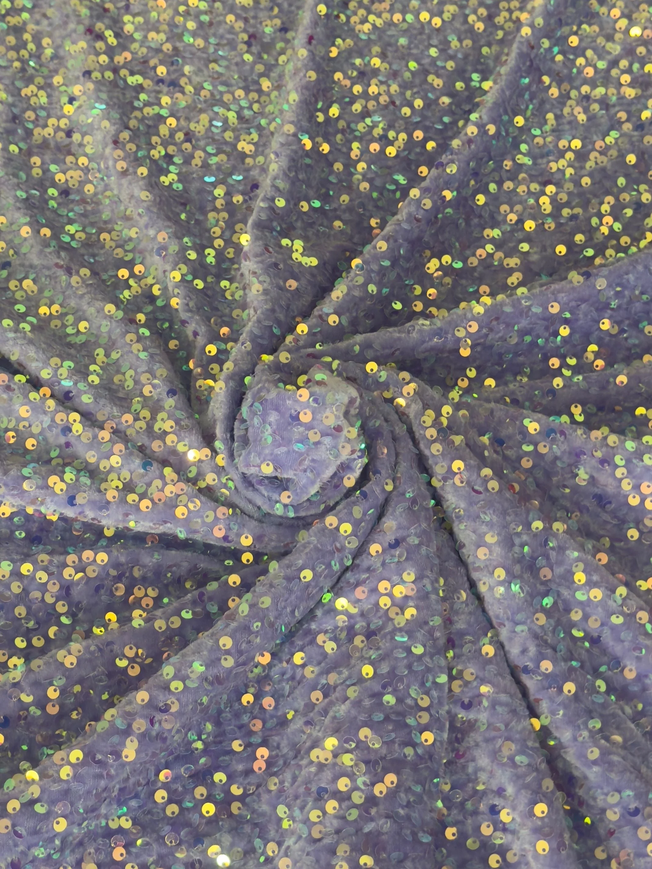 Lilac Iridescent Sequins Velvet - Image 3