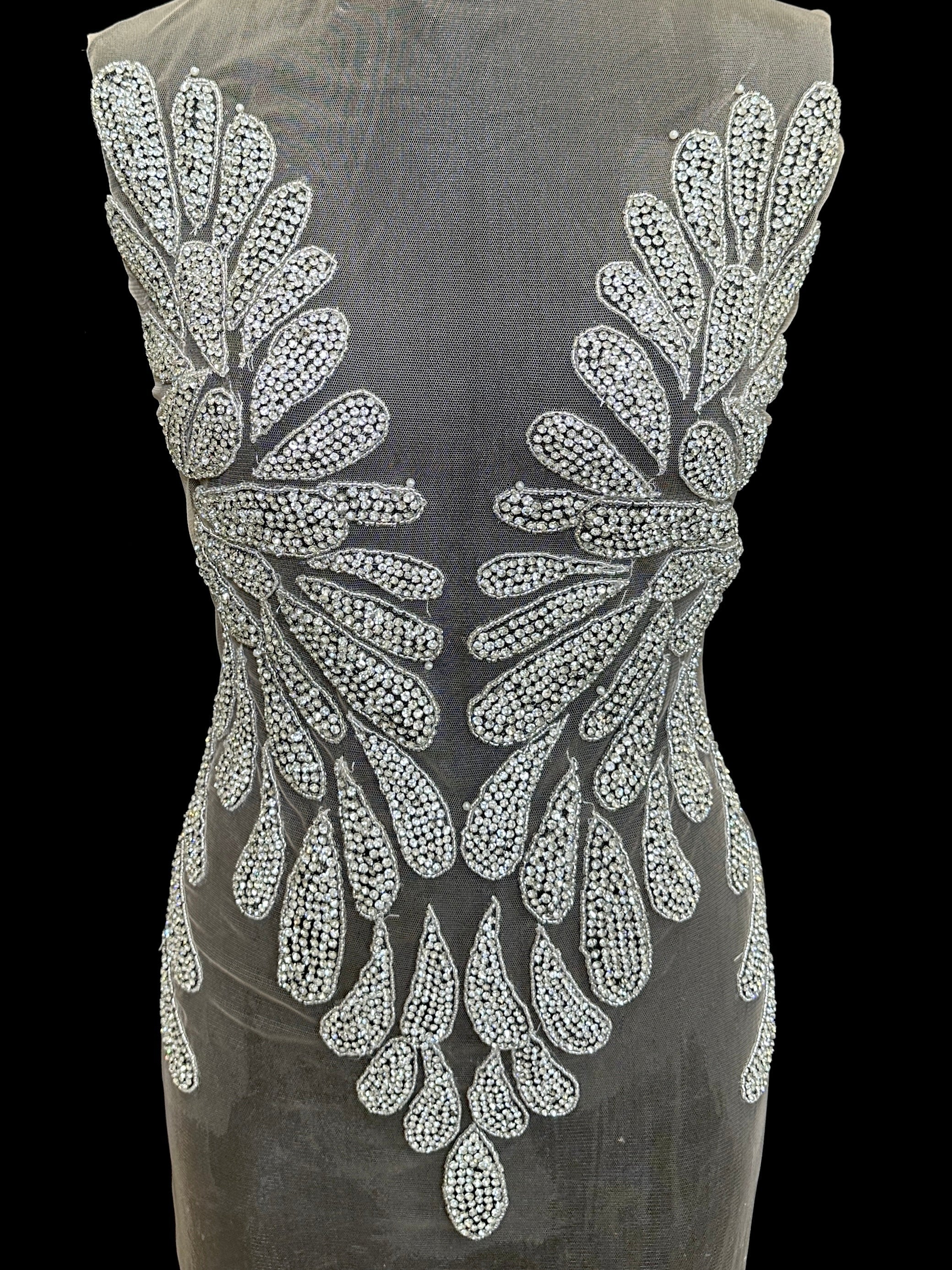 Lily Front/Back Rhinestones Bodice Applique - Image 3