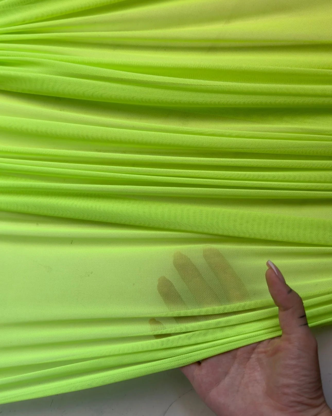 Lime Green 4 Way Stretch Power Mesh - Image 3