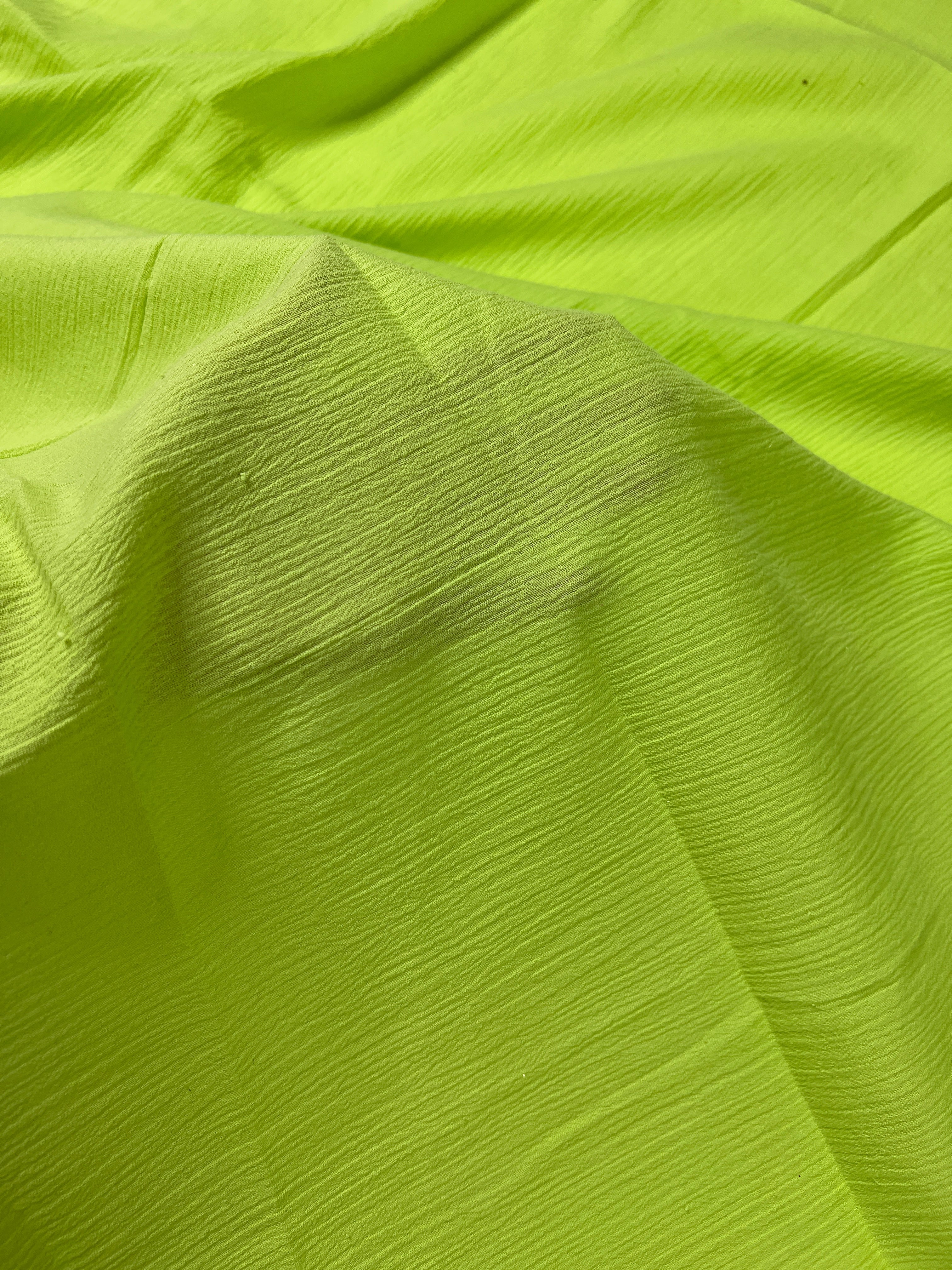 Lime Green Crinkle Cotton Gauze - Image 3