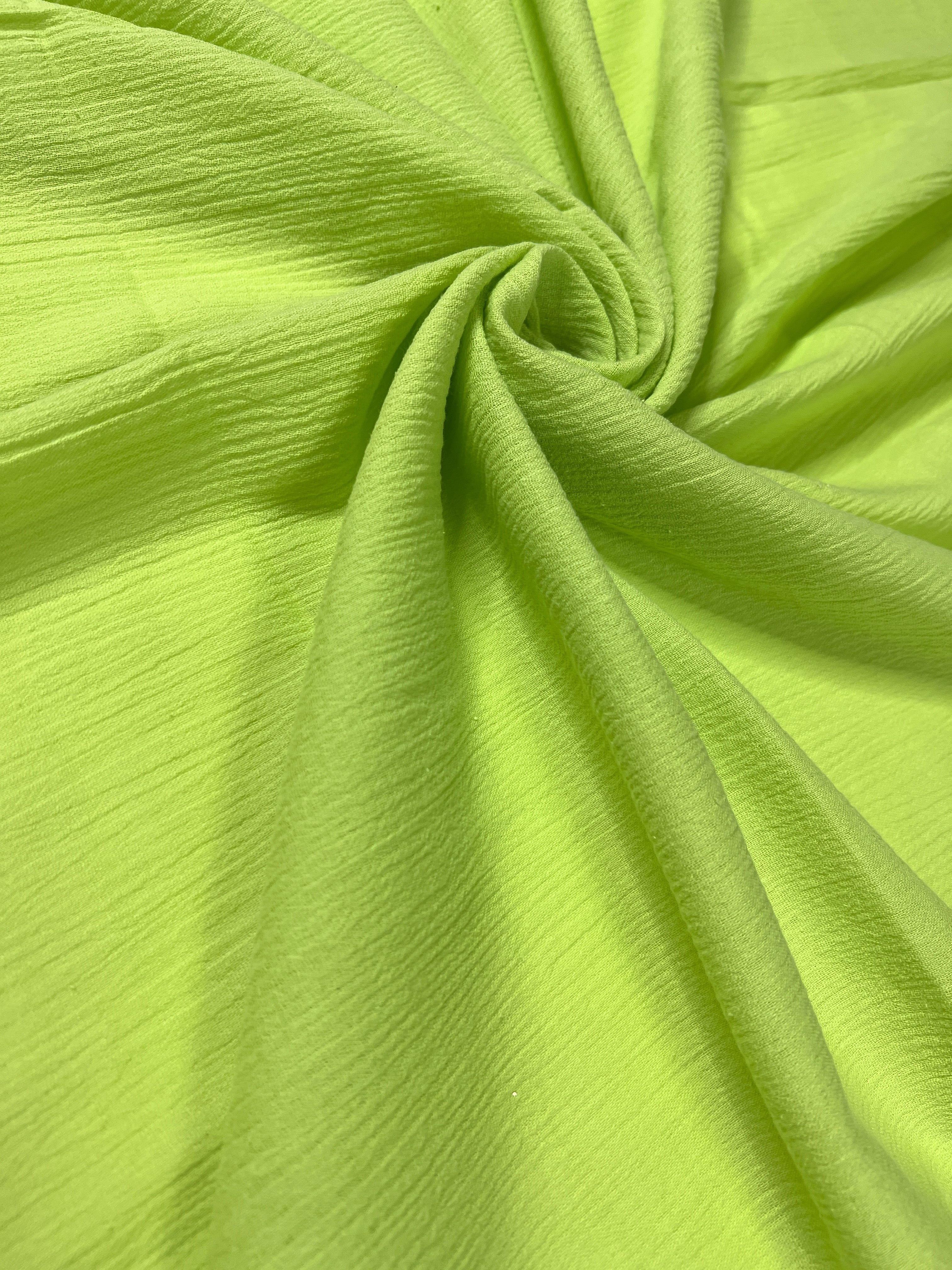Lime Green Crinkle Cotton Gauze - Image 4