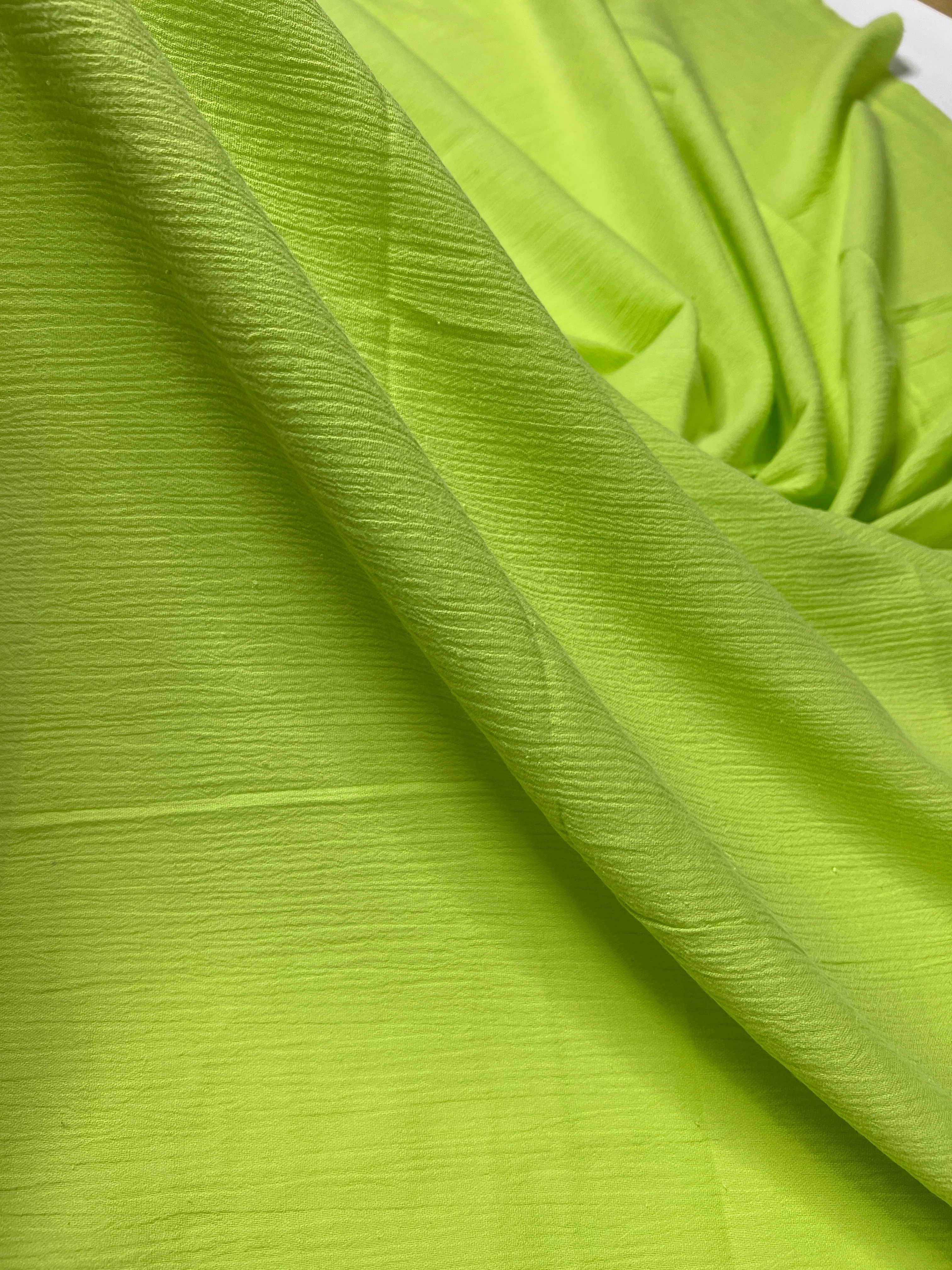 Lime Green Crinkle Cotton Gauze - Image 5