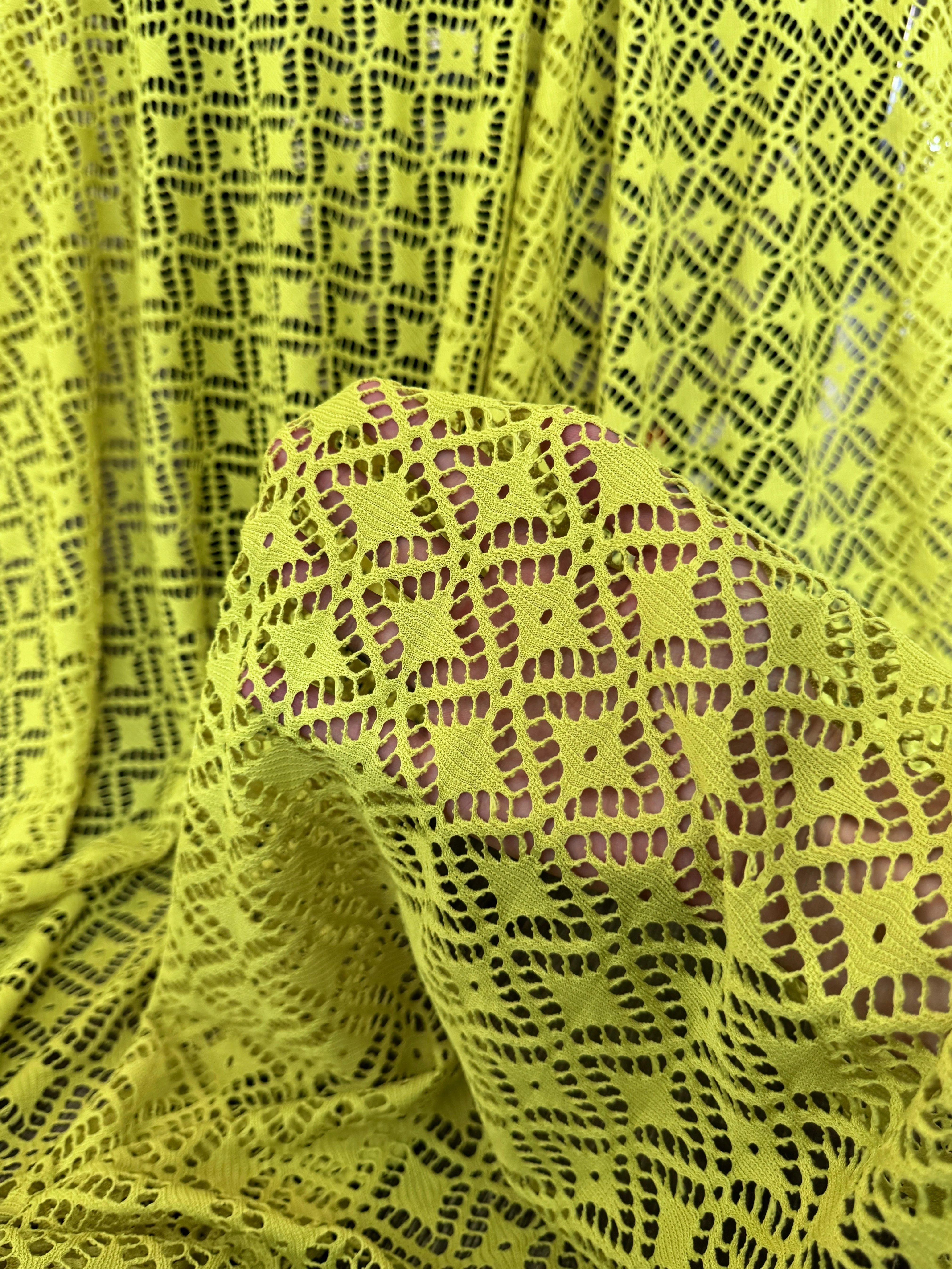 Lime Green Crochet Hollow Out Knit