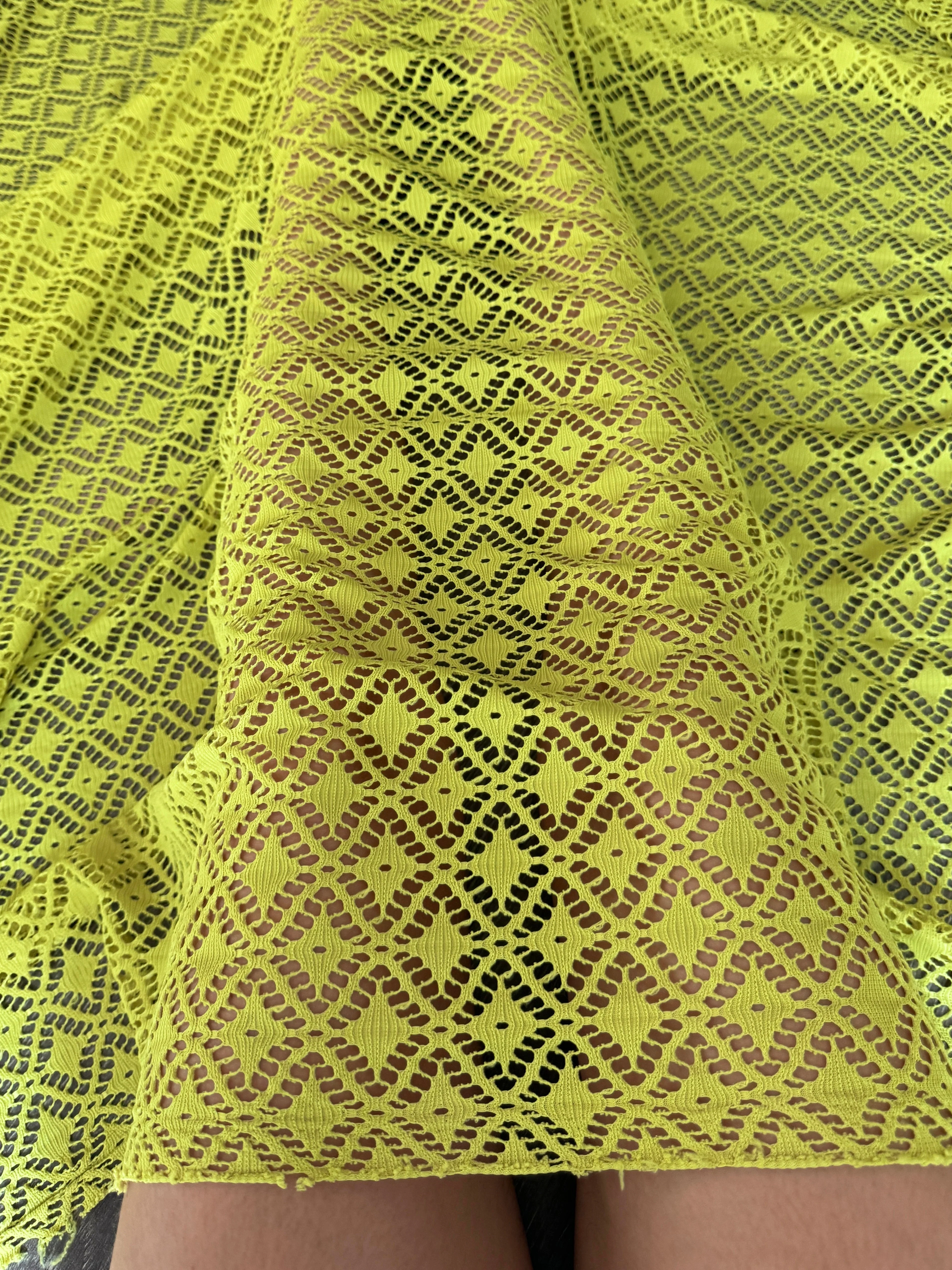 Lime Green Crochet Hollow Out Knit - Image 10