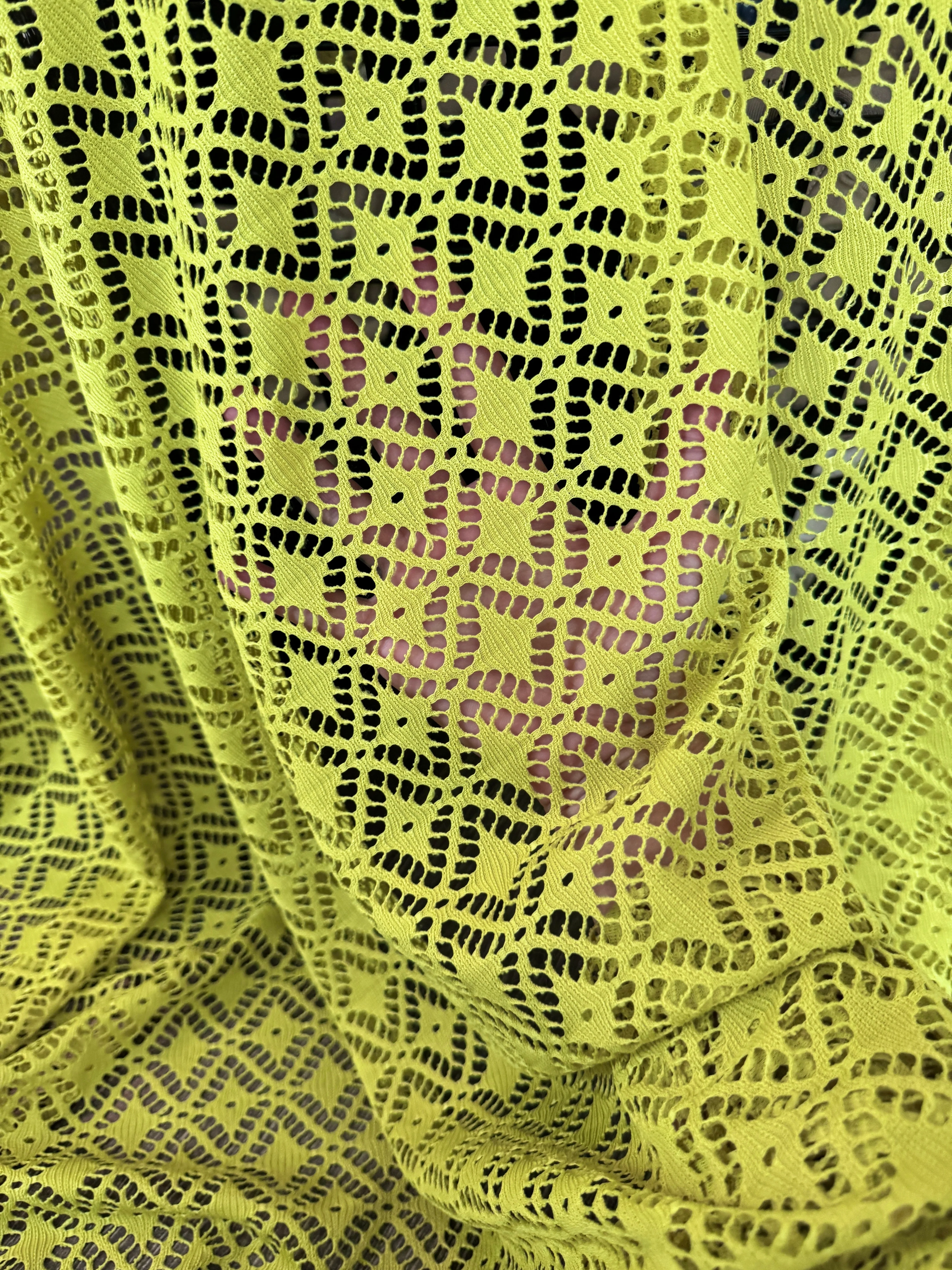 Lime Green Crochet Hollow Out Knit - Image 7