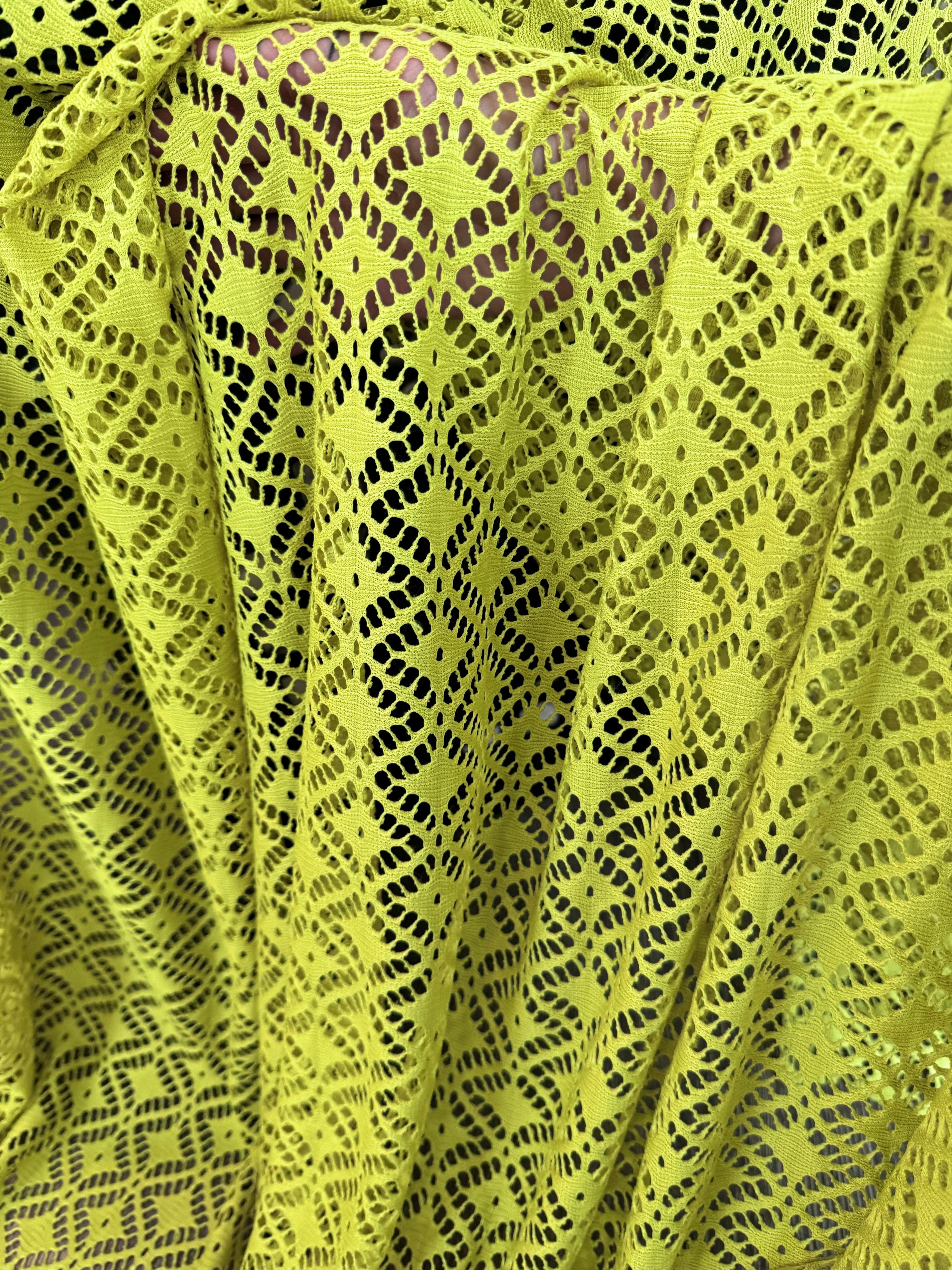 Lime Green Crochet Hollow Out Knit - Image 8