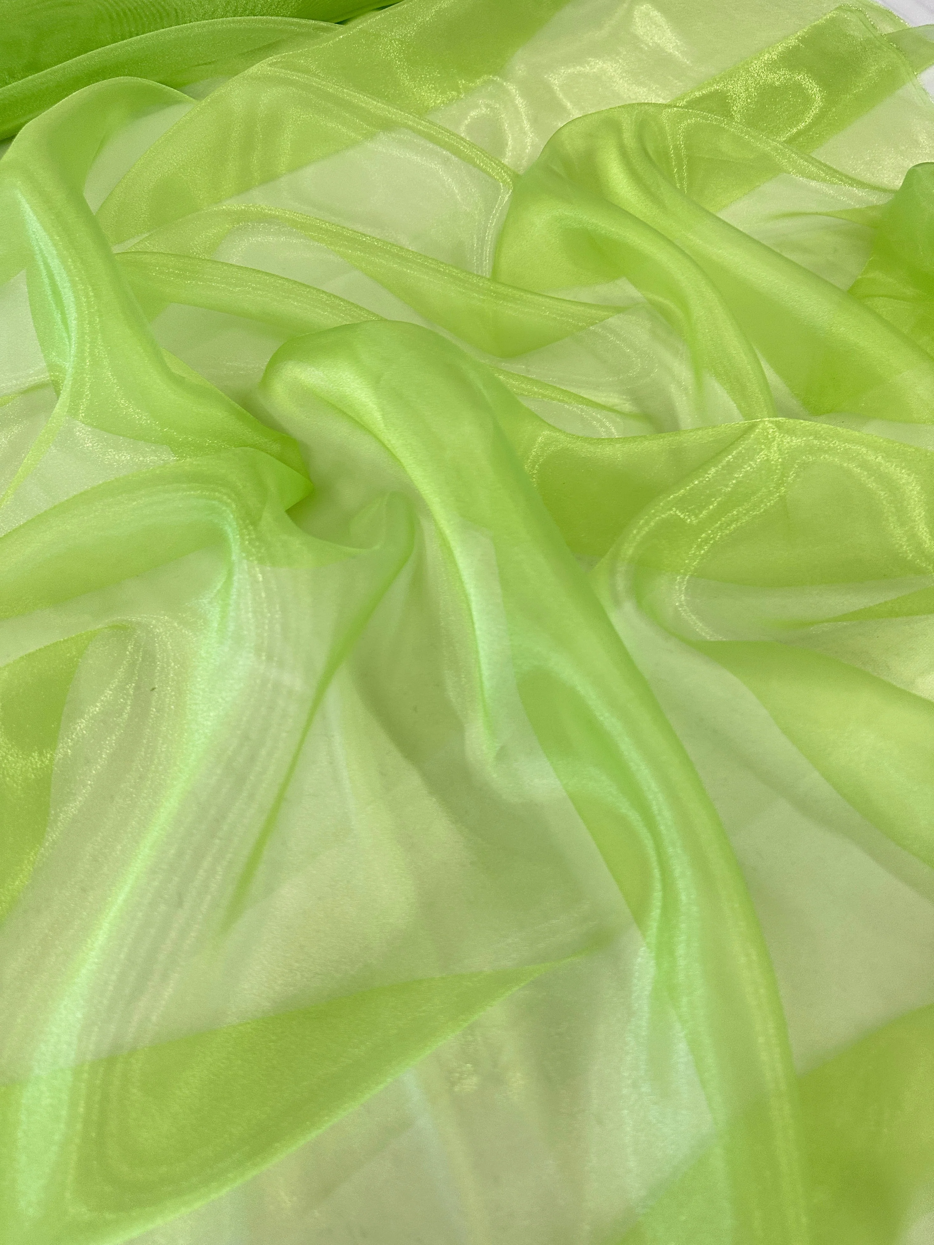 Lime Green Crystal Organza - Image 2