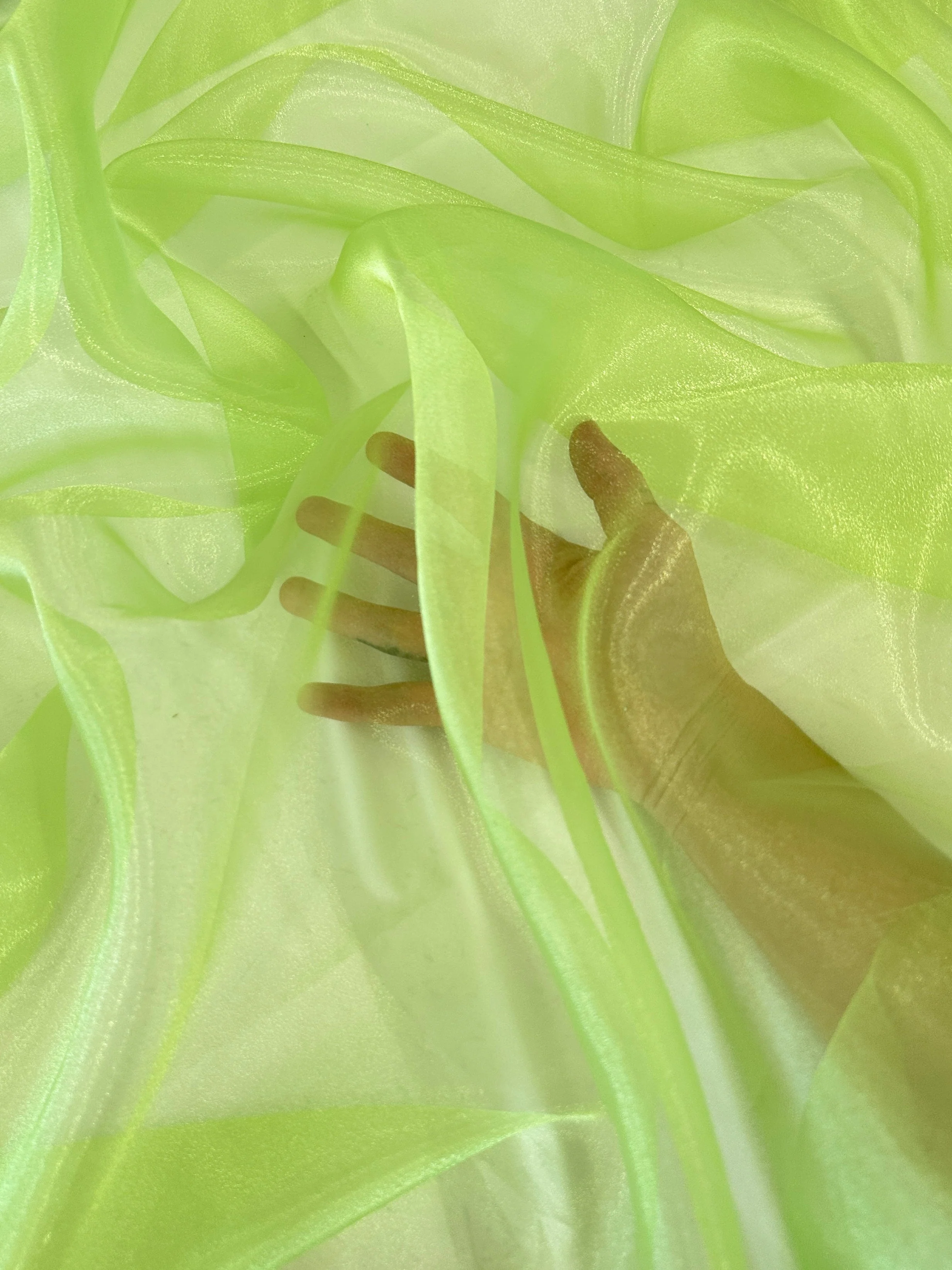 Lime Green Crystal Organza - Image 3