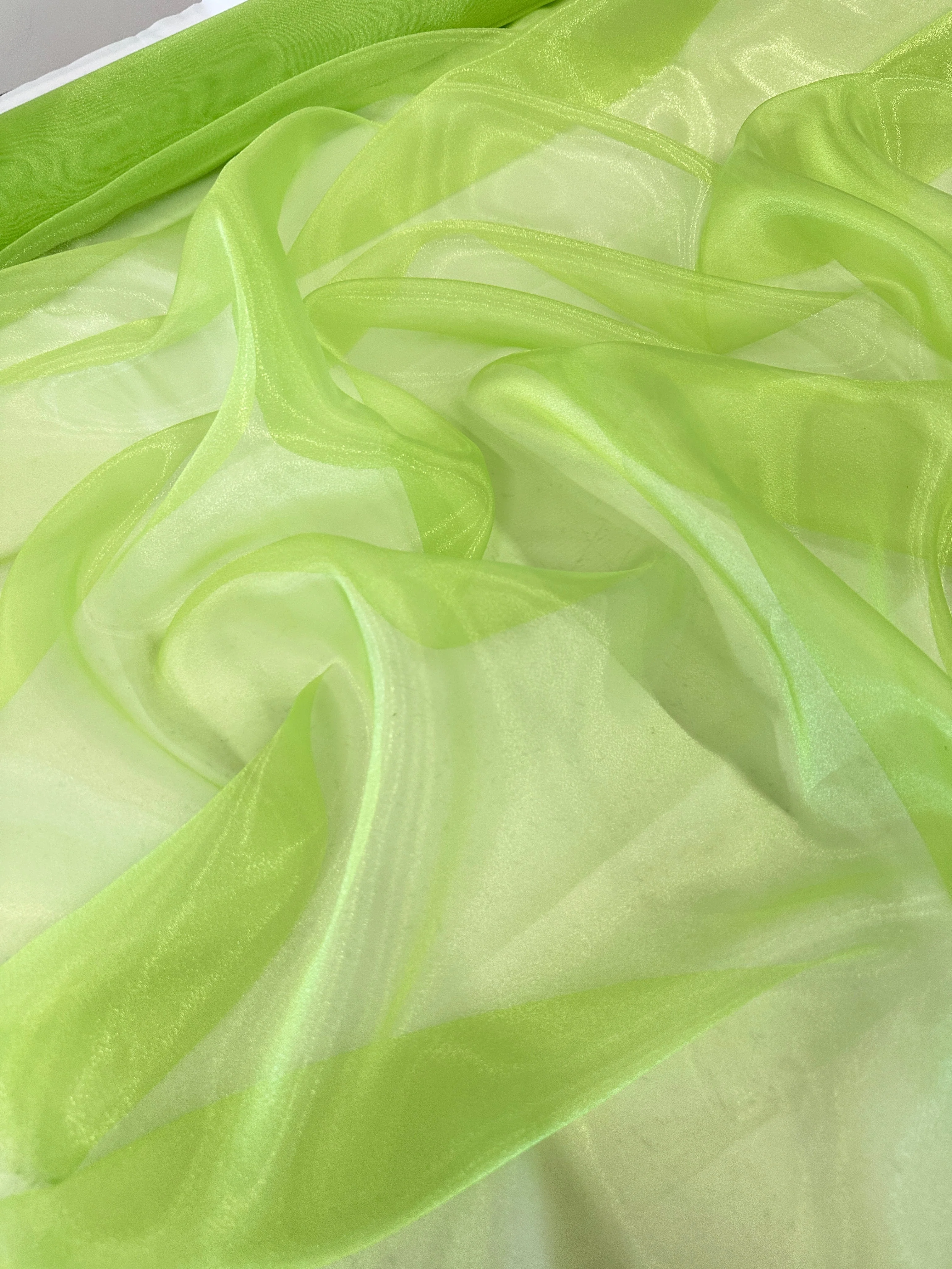 Lime Green Crystal Organza - Image 4