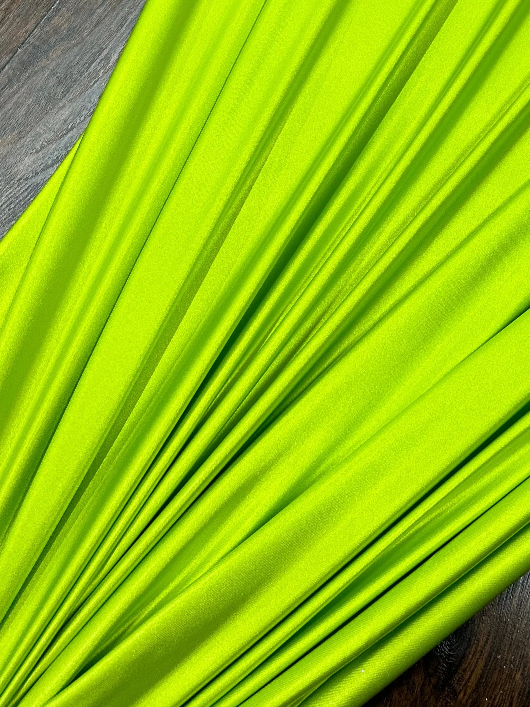 Lime Green Shiny Nylon Spandex - Image 4