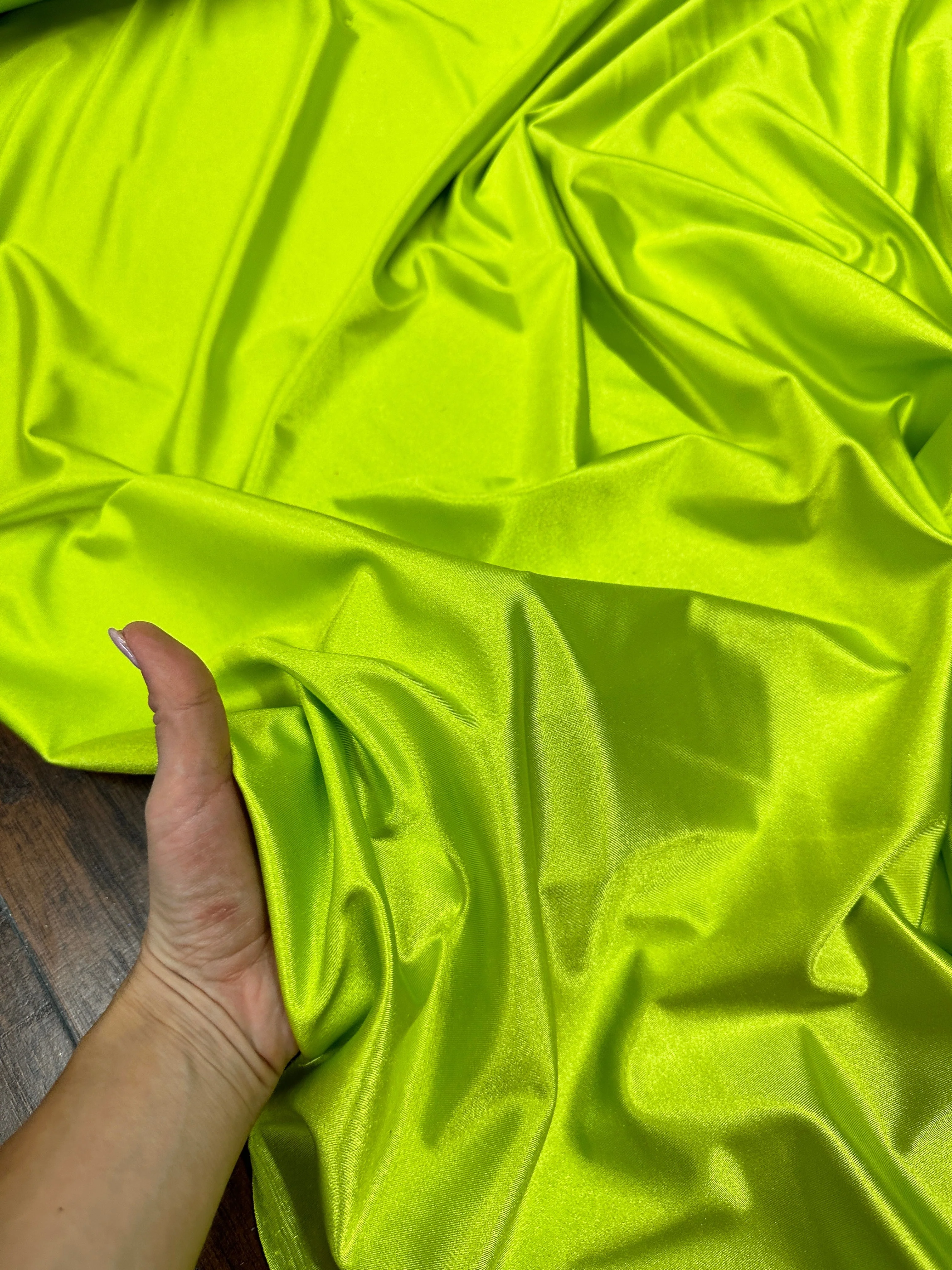 Lime Green Shiny Nylon Spandex - Image 5