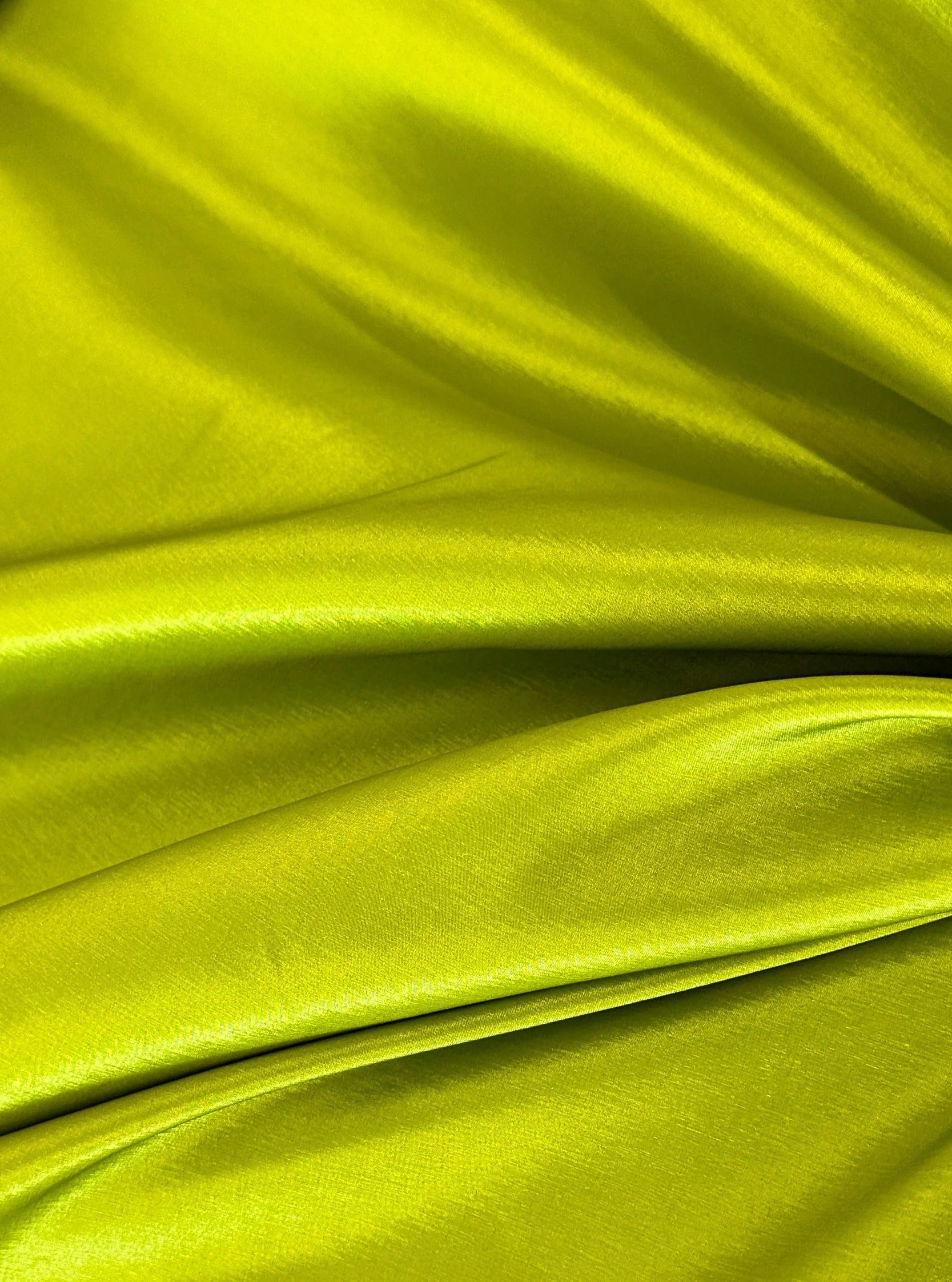 Lime Green Stretch Taffeta - Image 4