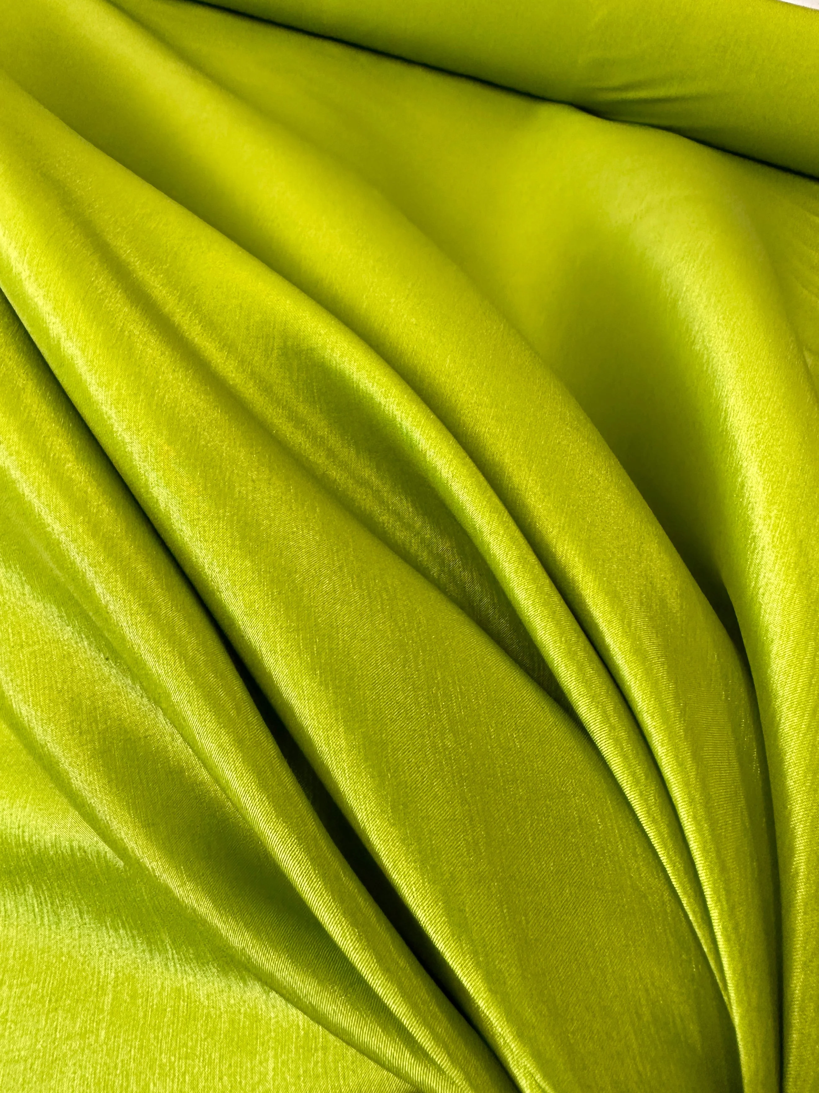 Lime Green Stretch Taffeta - Image 6