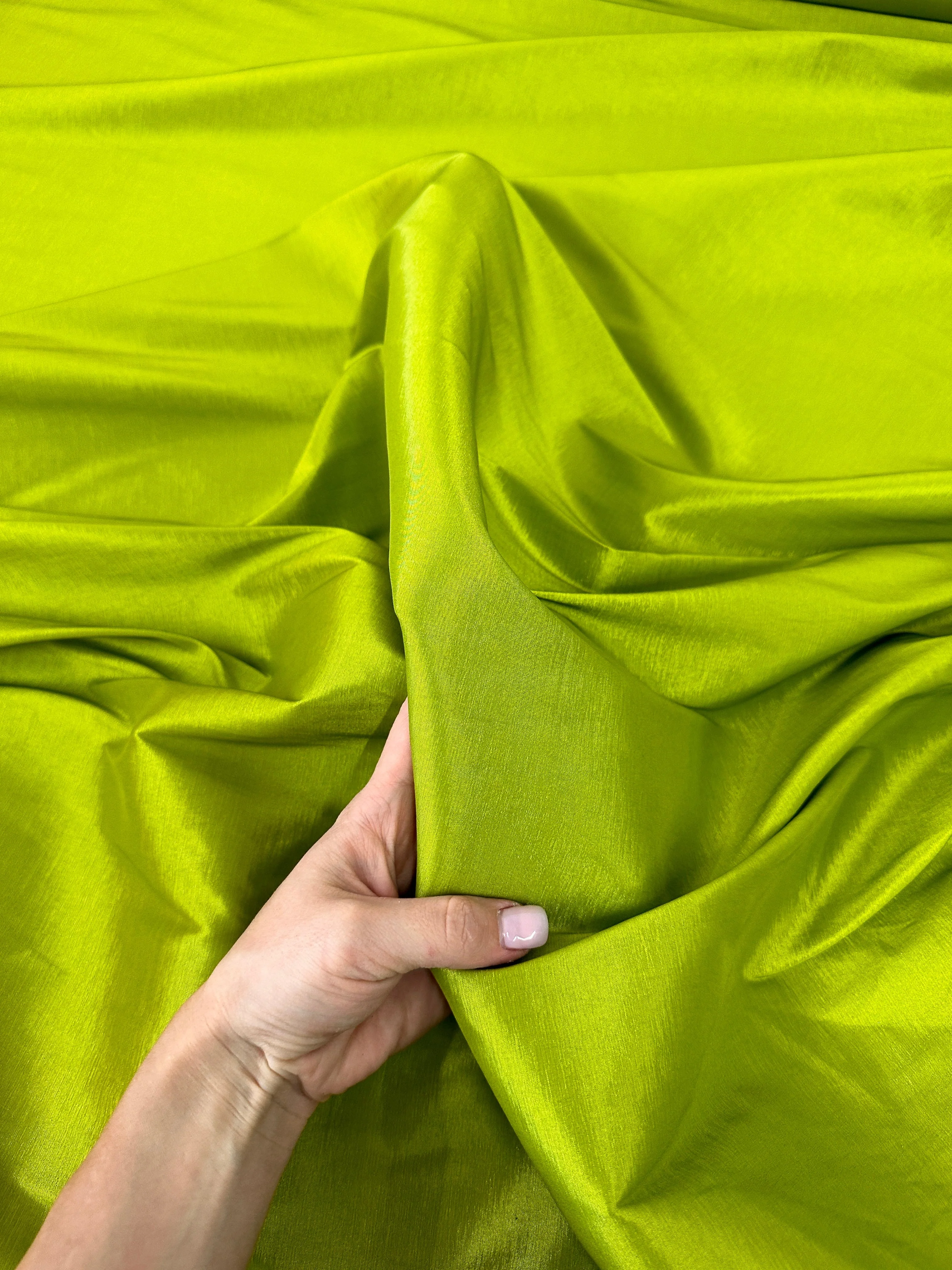 Lime Green Stretch Taffeta - Image 7