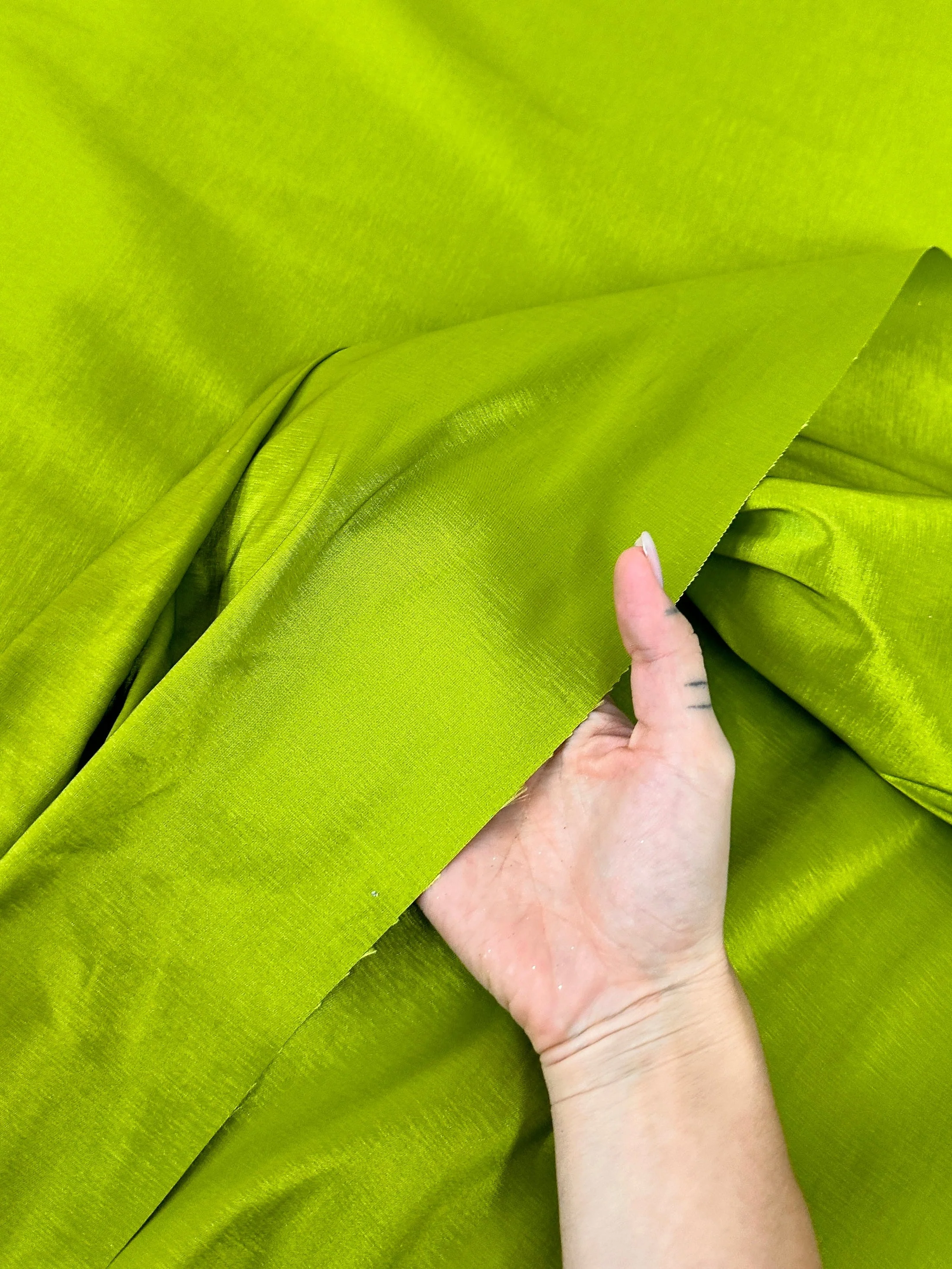 Lime Green Stretch Taffeta - Image 9