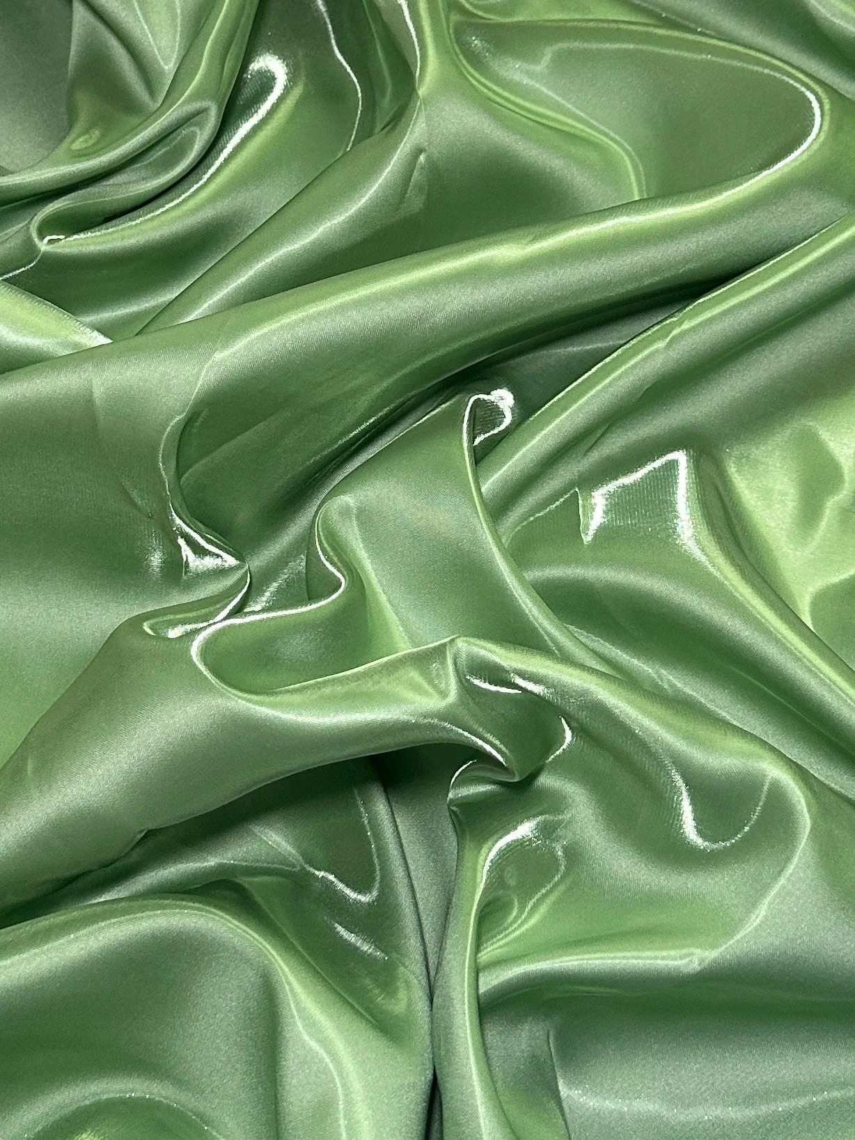 Sage Green Liquid Bridal Satin - Image 4