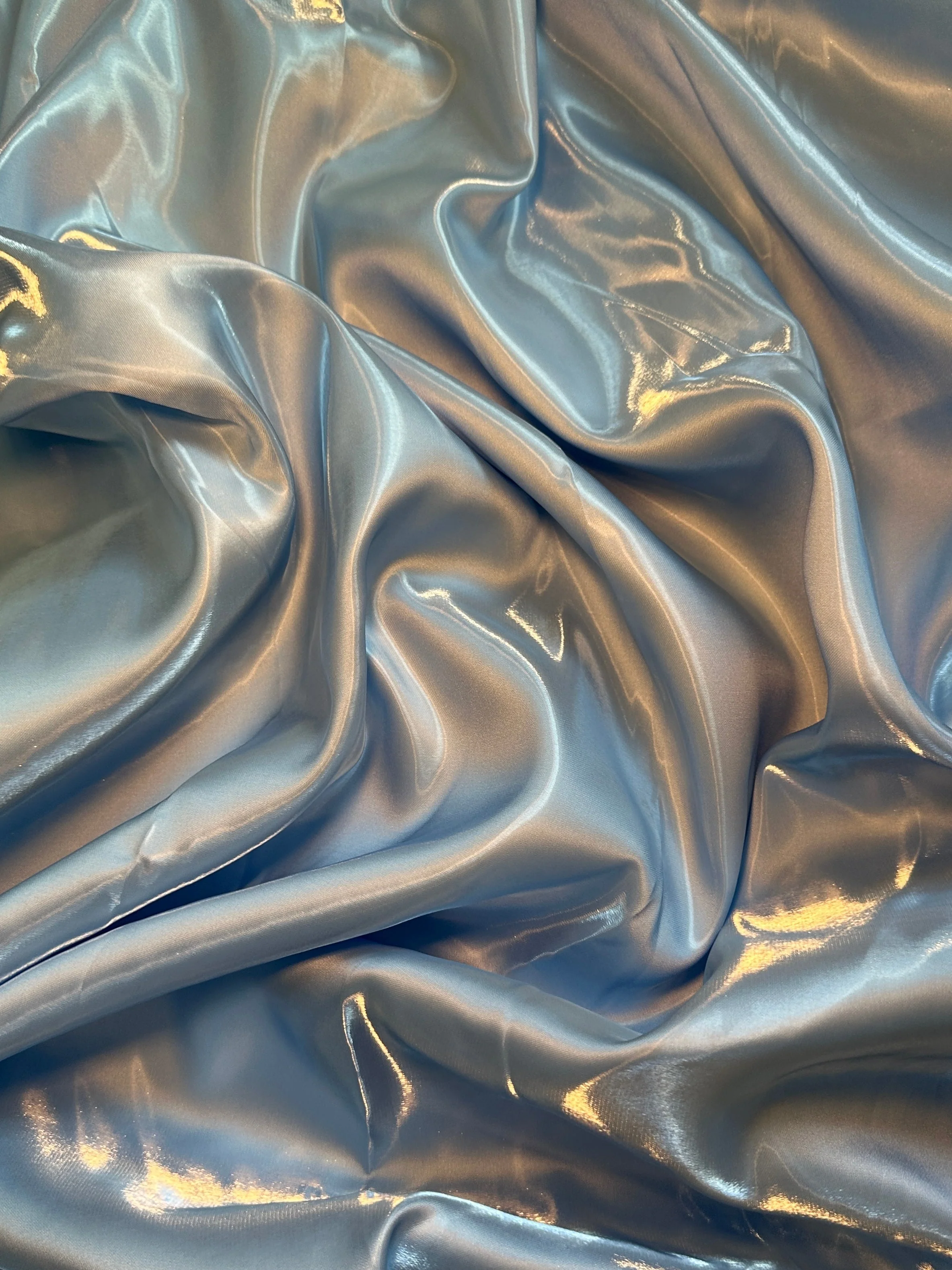 Baby Blue Liquid Bridal Satin - Image 5