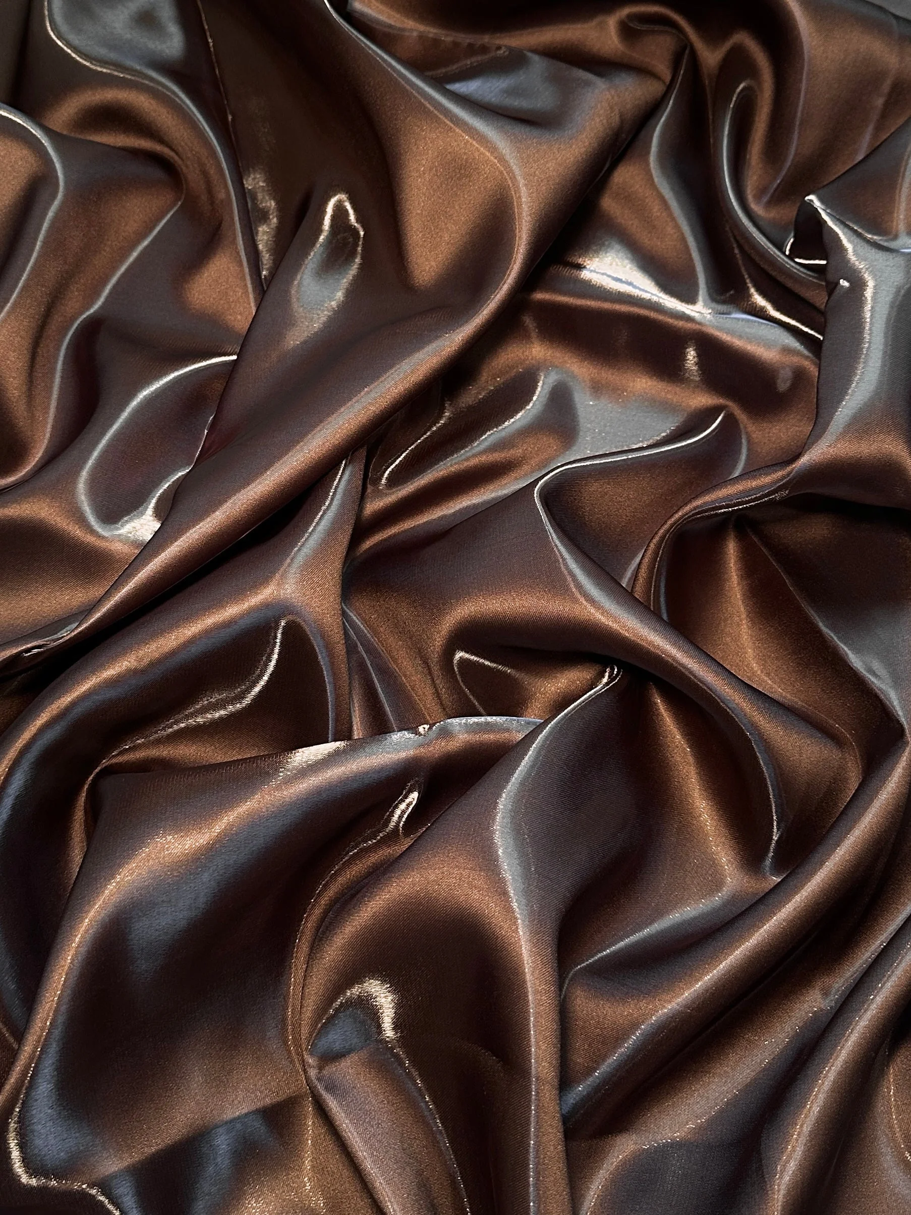 Chocolate Brown Liquid Bridal Satin