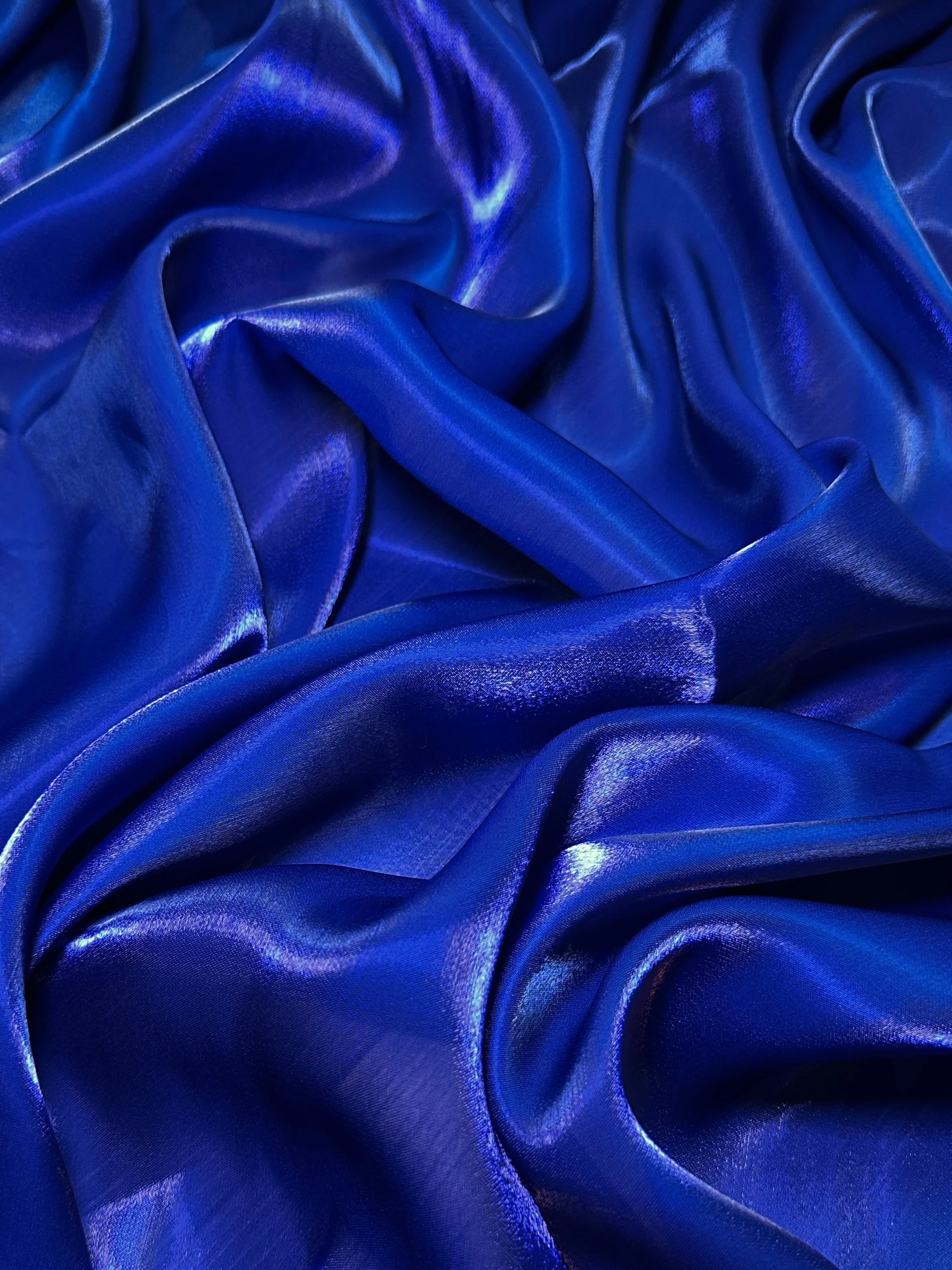 Royal Blue Water Liquid Shimmery Chiffon