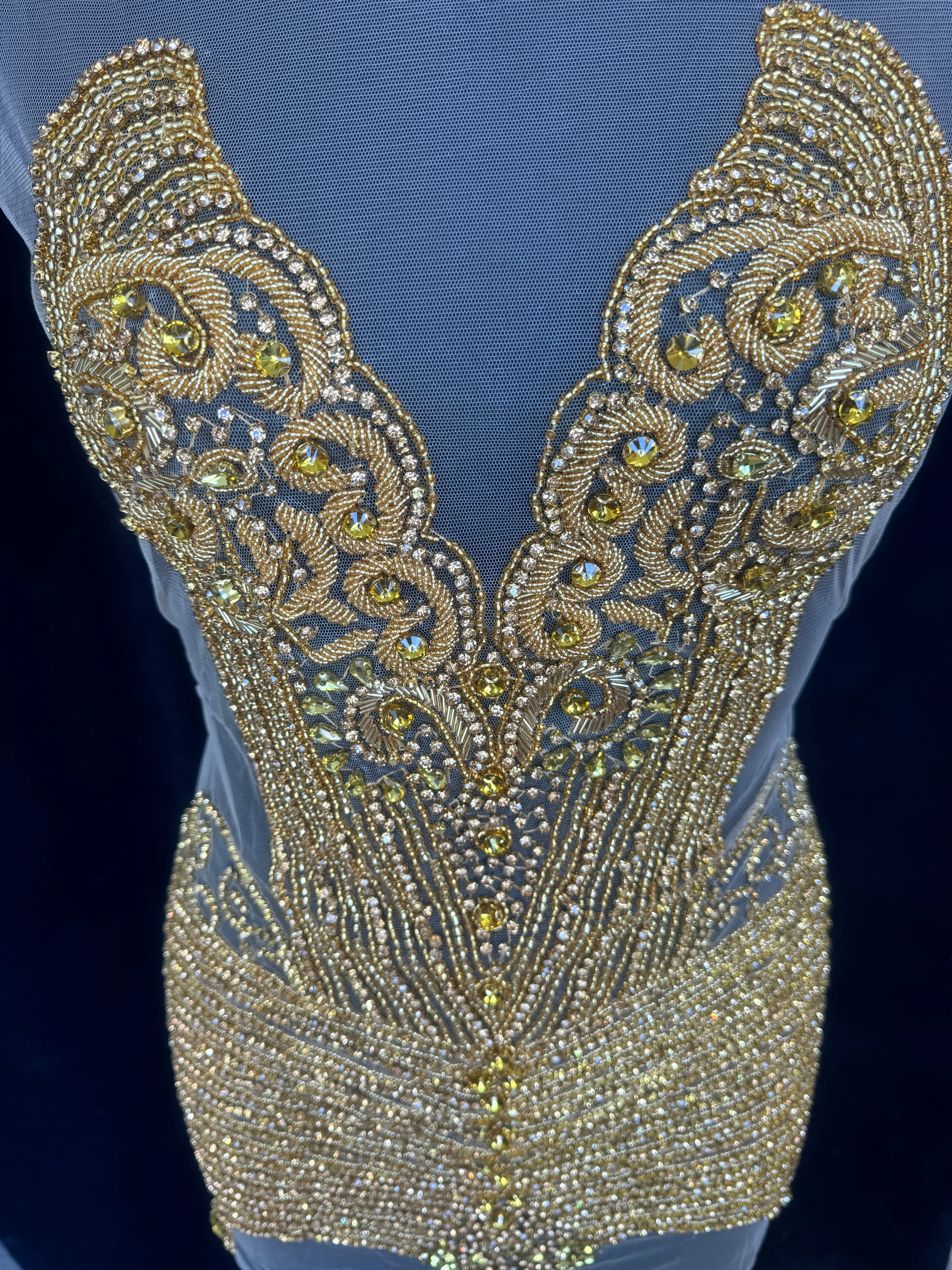 Lucy Gold Rhinestone Bodice Appliqué - Image 6