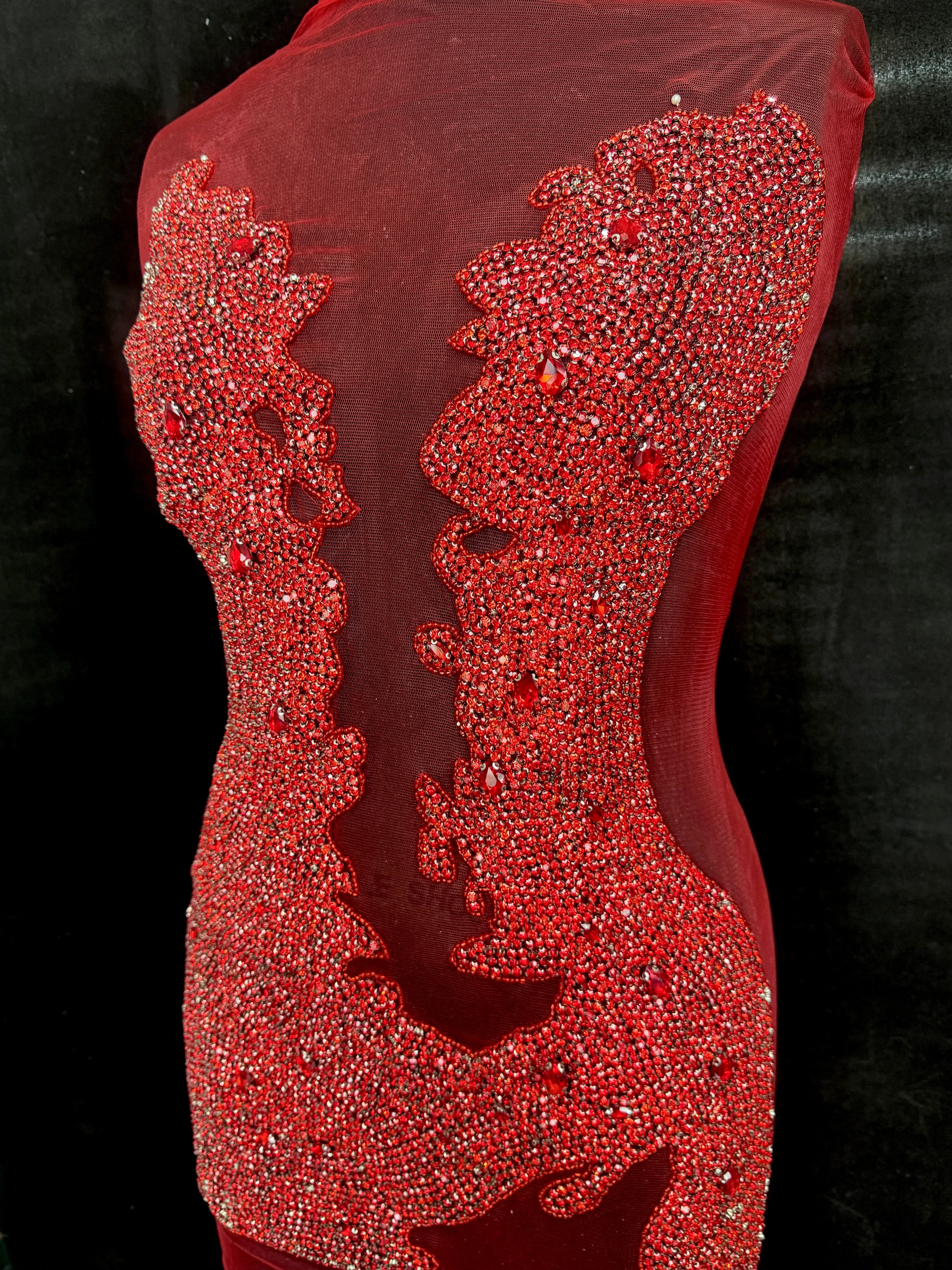 Lucy Red Rhinestone Bodice Applique - Image 2