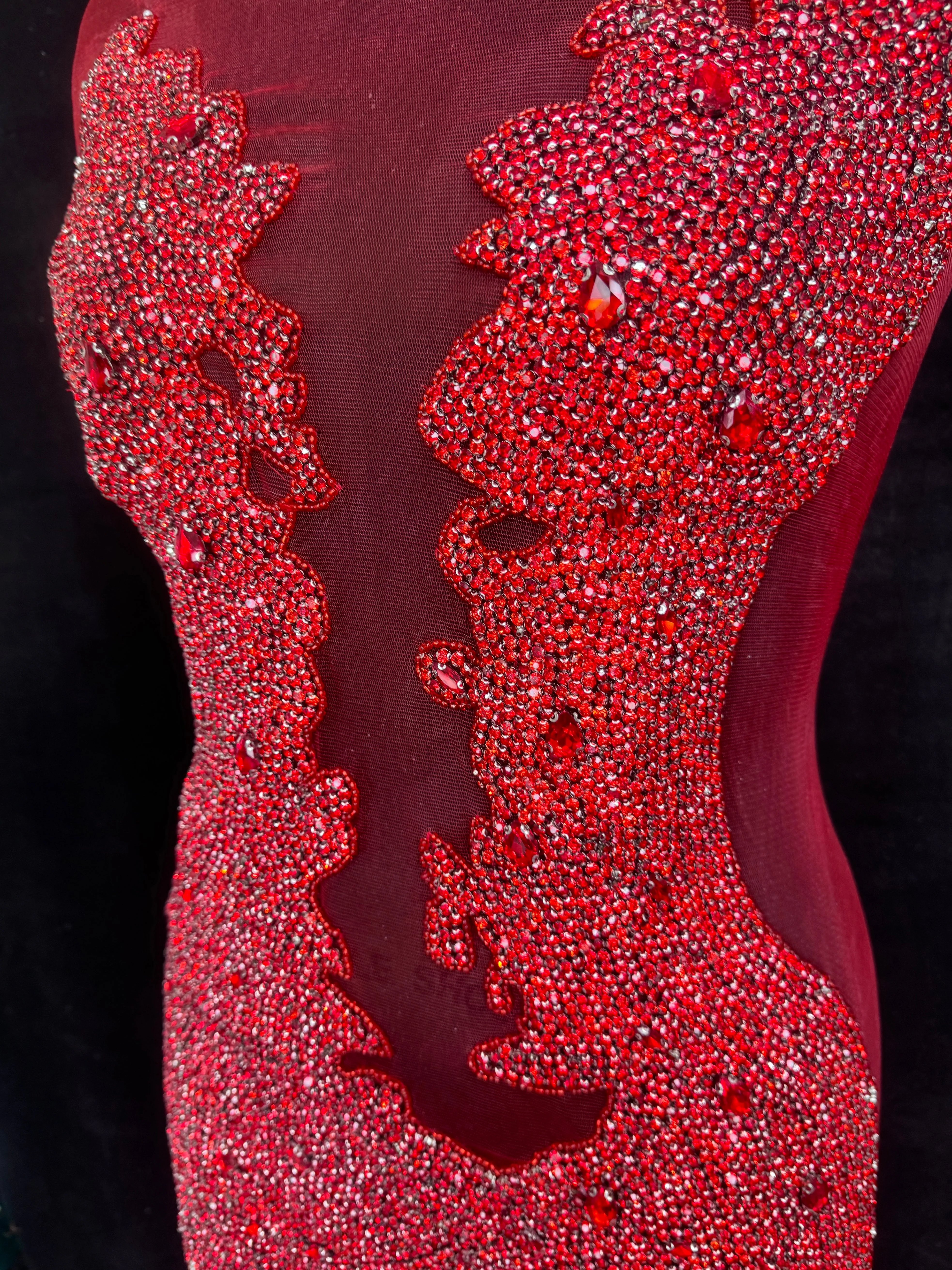 Lucy Red Rhinestone Bodice Applique - Image 3