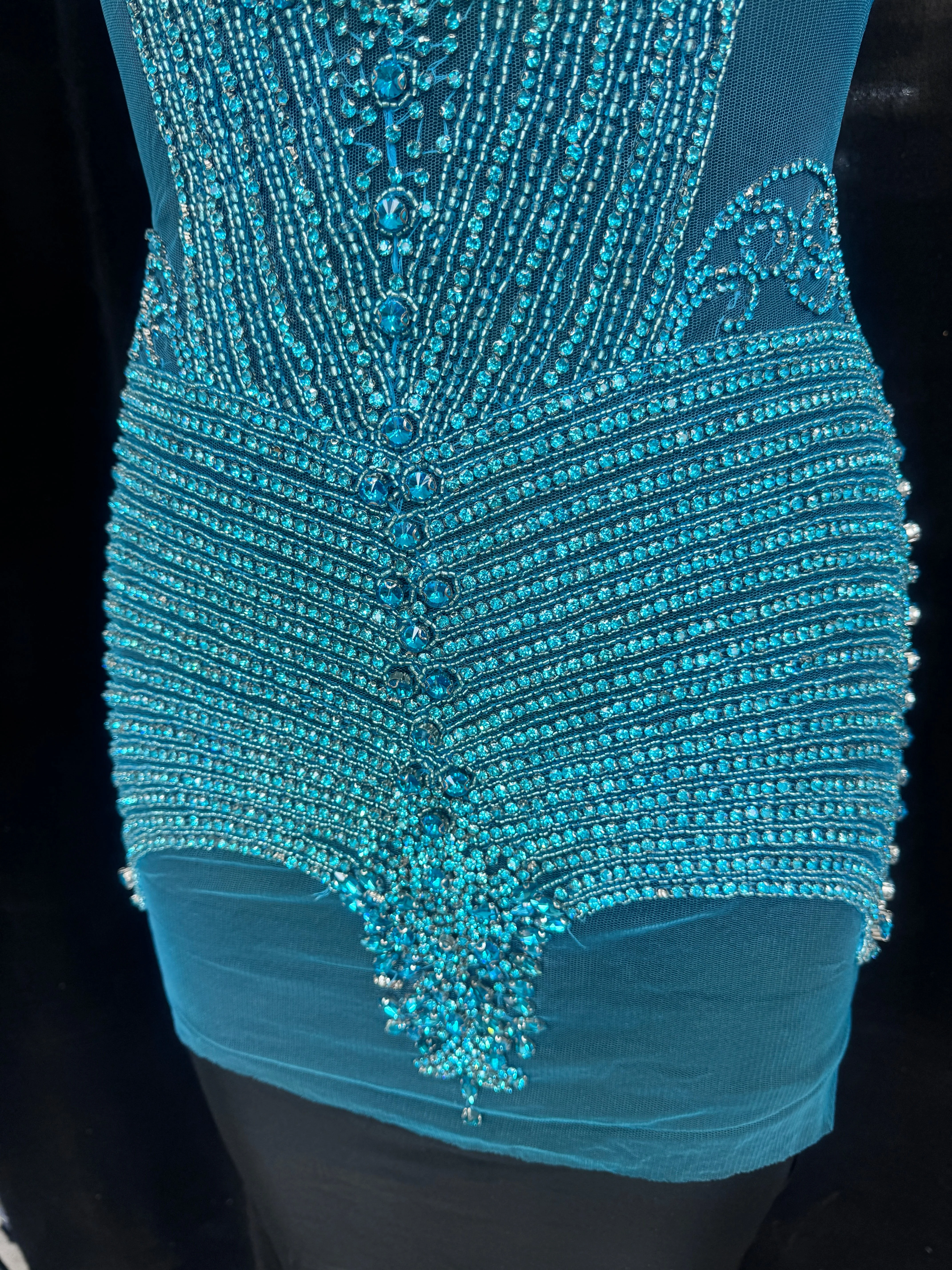 Lucy Turquoise Rhinestone Bodice Applique - Image 8
