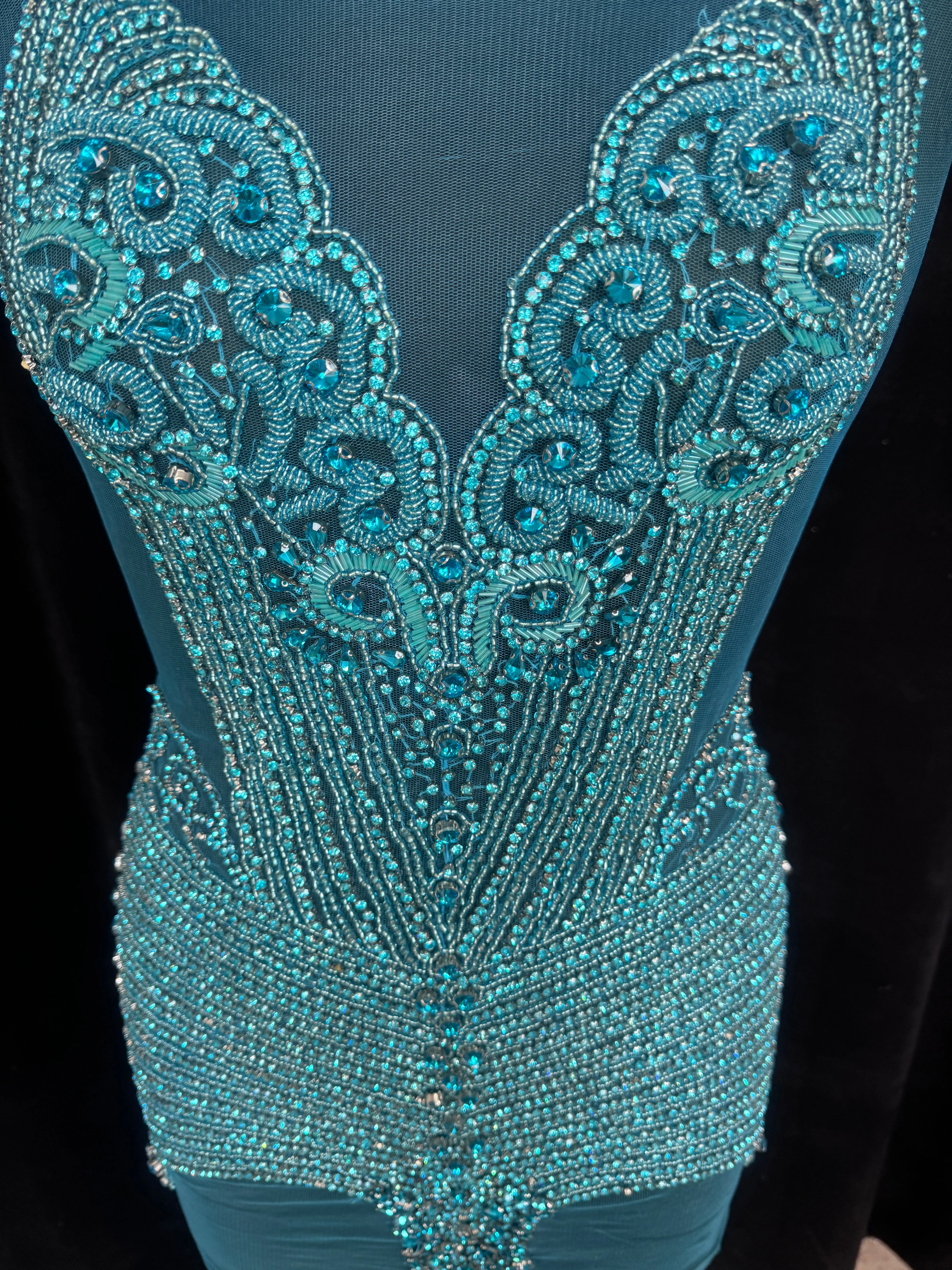 Lucy Turquoise Rhinestone Bodice Applique - Image 9