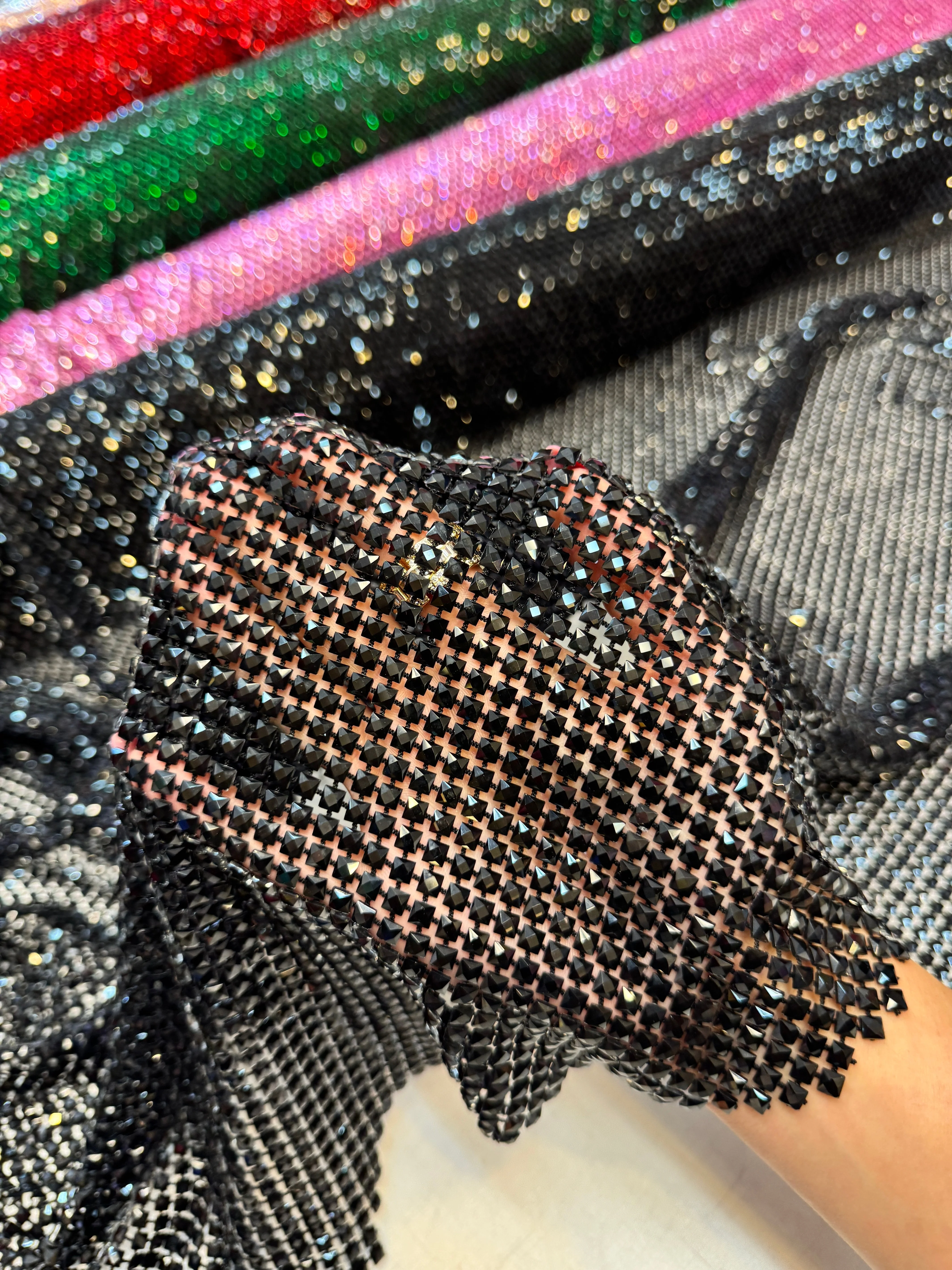 Black Luxury Rhinestone Mesh - Image 7