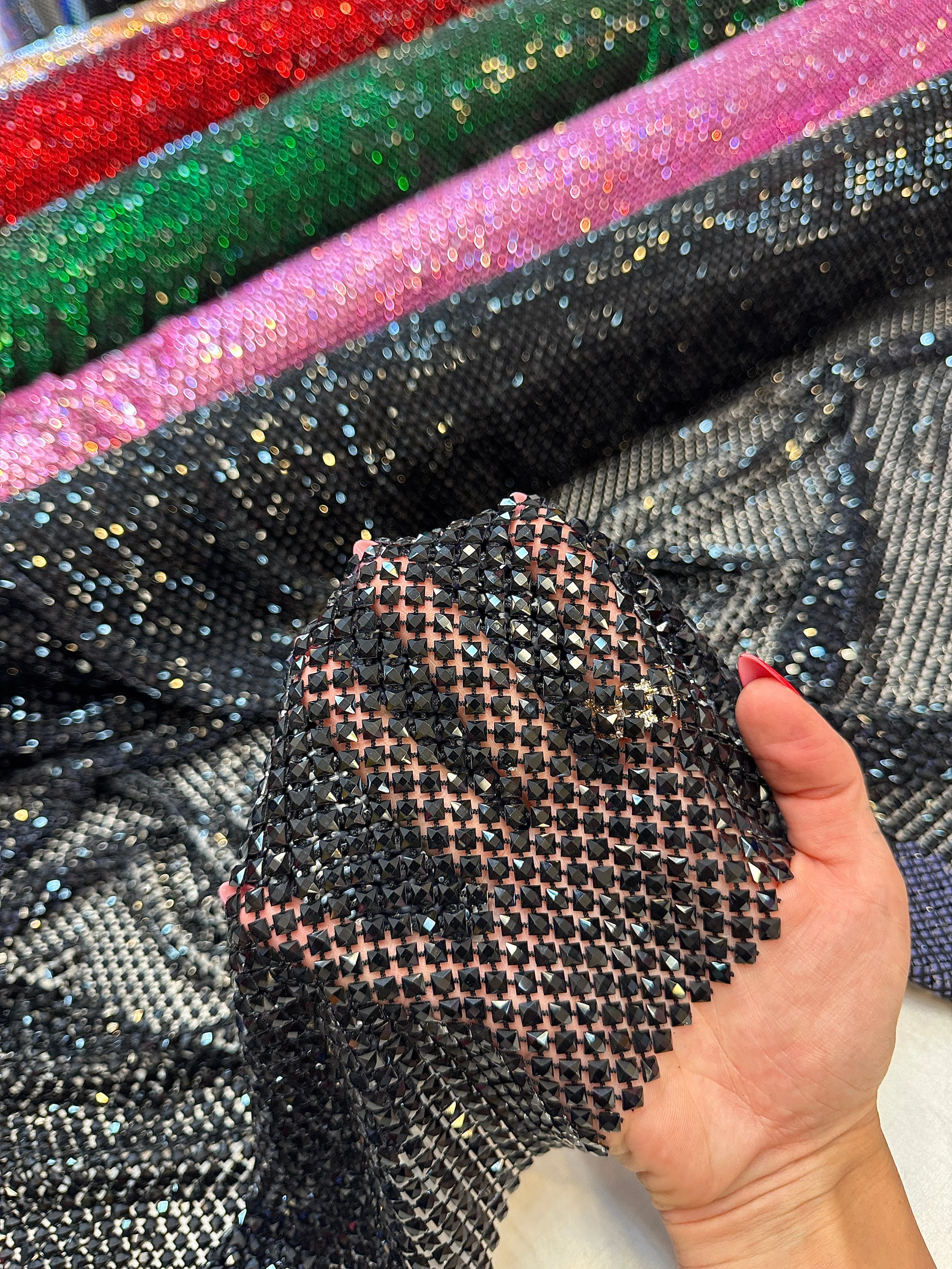 Black Luxury Rhinestone Mesh - Image 9