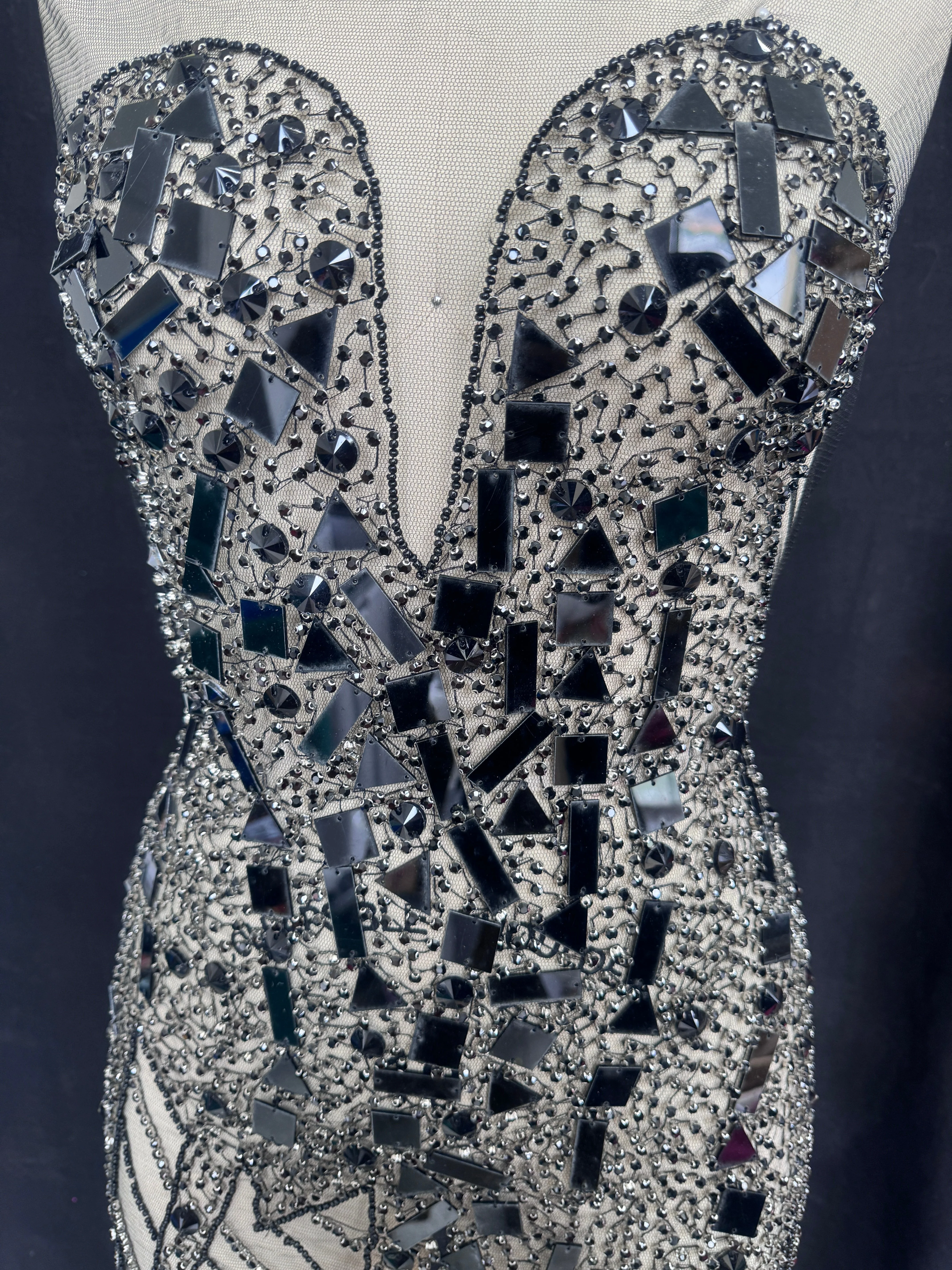 Maddy Black Rhinestone Bodice Appliqué - Image 2