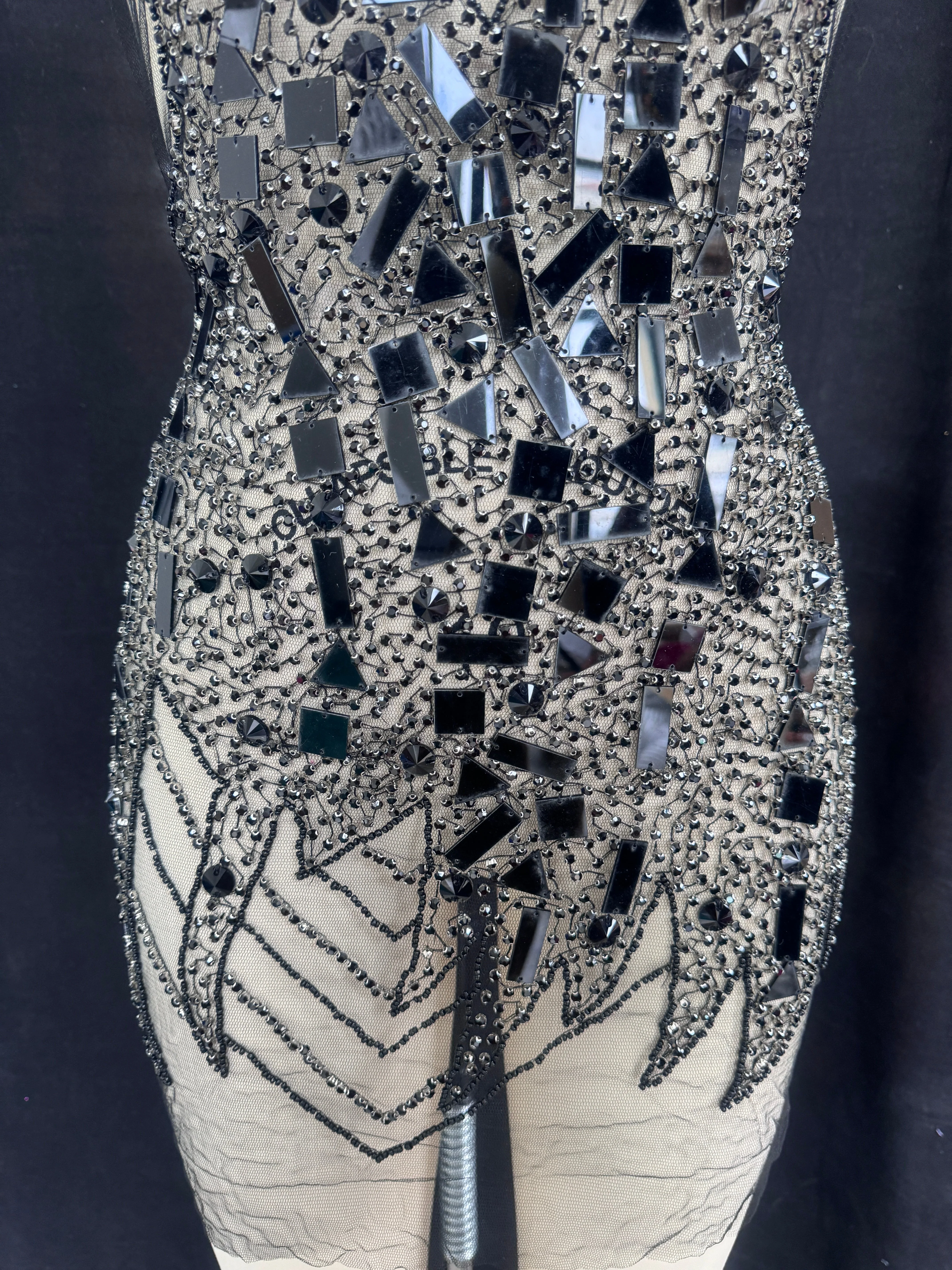 Maddy Black Rhinestone Bodice Appliqué - Image 3